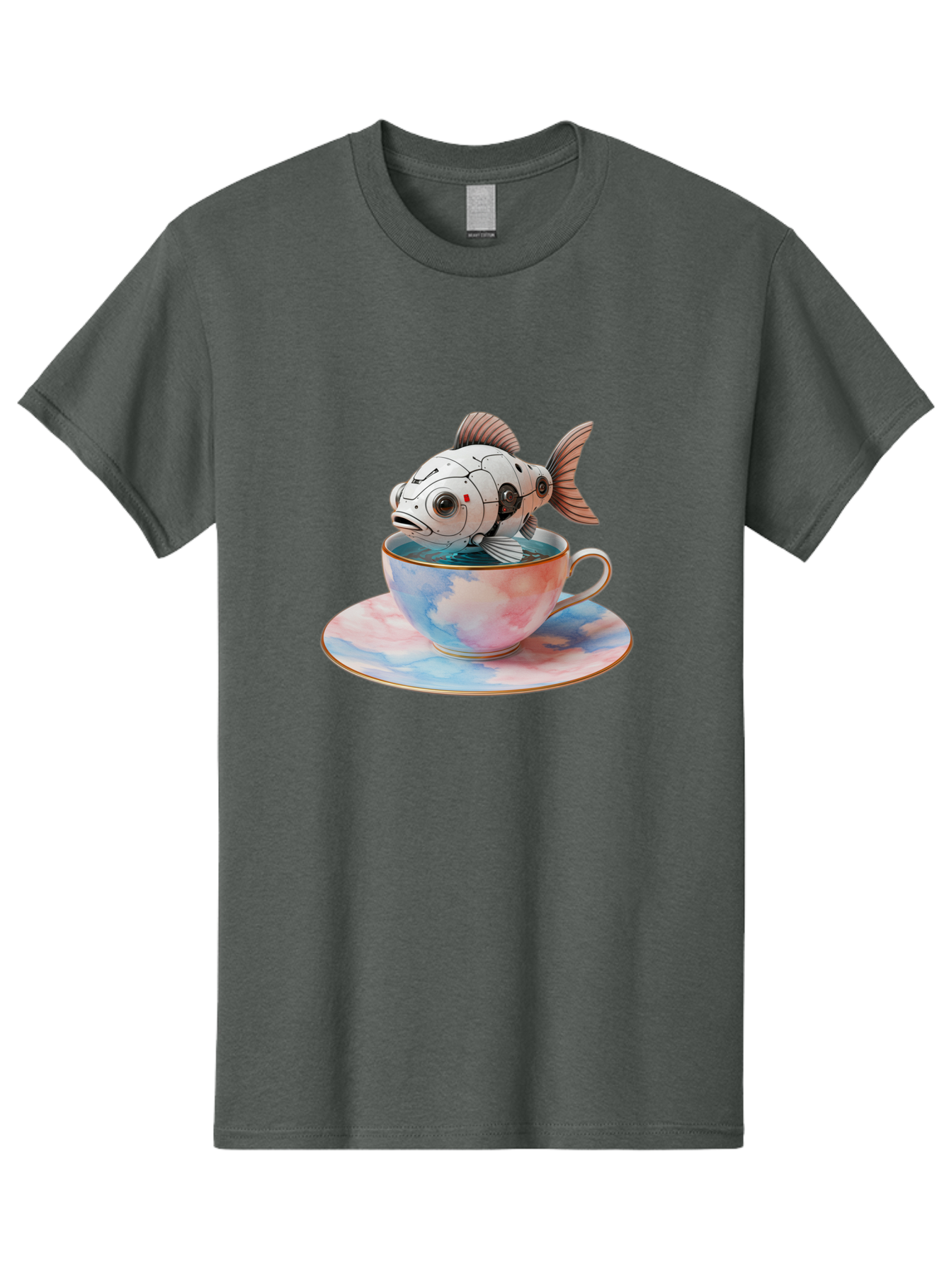 Robot-Fish-In-Tea-Cup Men'S Graphic Tee, 100% Cotton, Comfortable Casual Summer Wear, Machine Washable, Vintage Camera, Old Camera, Antique Camera, Black Camera, Classic Photography, Photography Equipment, Nostalgic Device, Film Camera, Bal251 3