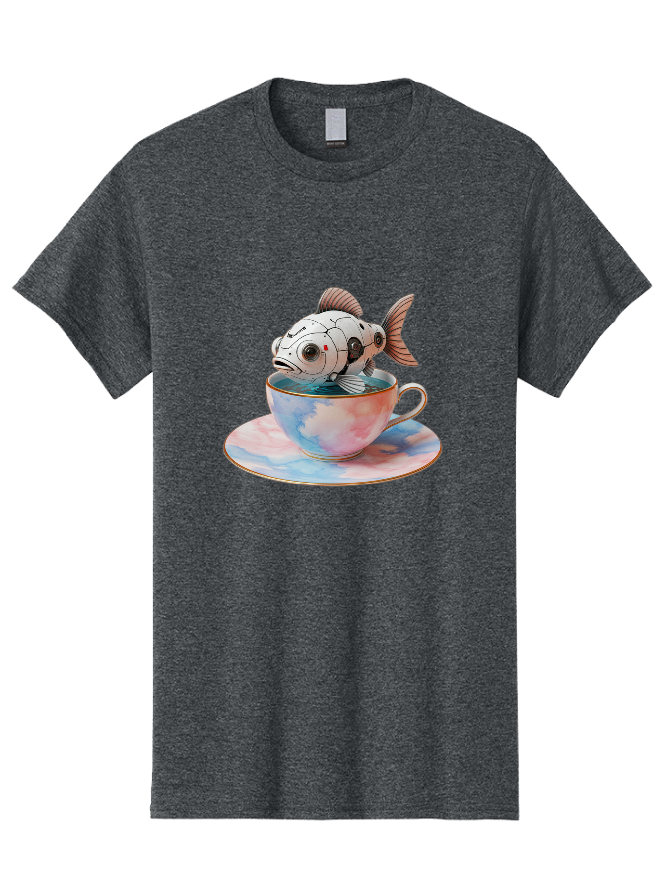 Robot-Fish-In-Tea-Cup Men'S Graphic Tee, 100% Cotton, Comfortable Casual Summer Wear, Machine Washable, Vintage Camera, Old Camera, Antique Camera, Black Camera, Classic Photography, Photography Equipment, Nostalgic Device, Film Camera, Bal251 15
