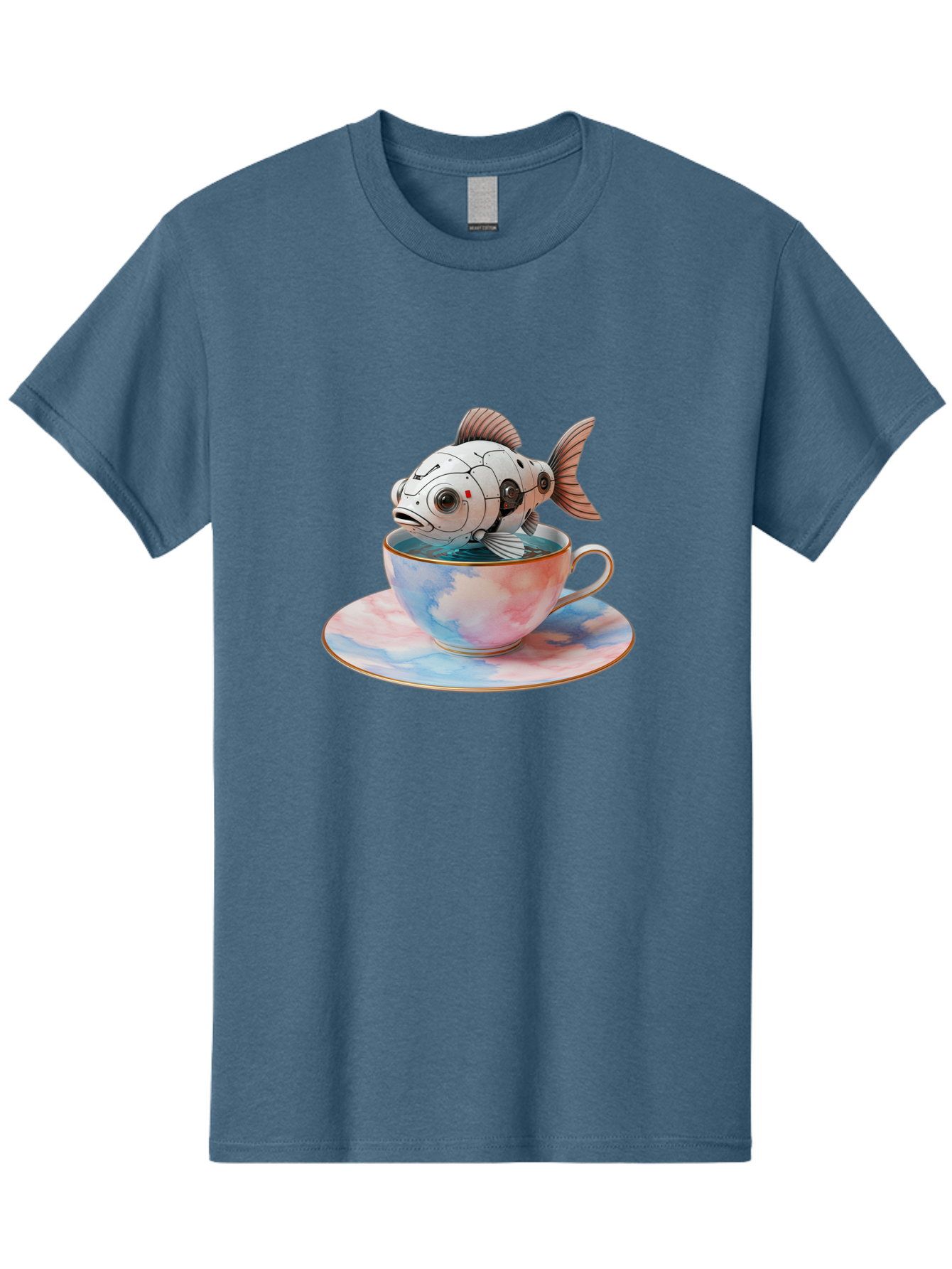 Robot-Fish-In-Tea-Cup Men'S Graphic Tee, 100% Cotton, Comfortable Casual Summer Wear, Machine Washable, Vintage Camera, Old Camera, Antique Camera, Black Camera, Classic Photography, Photography Equipment, Nostalgic Device, Film Camera, Bal251 5