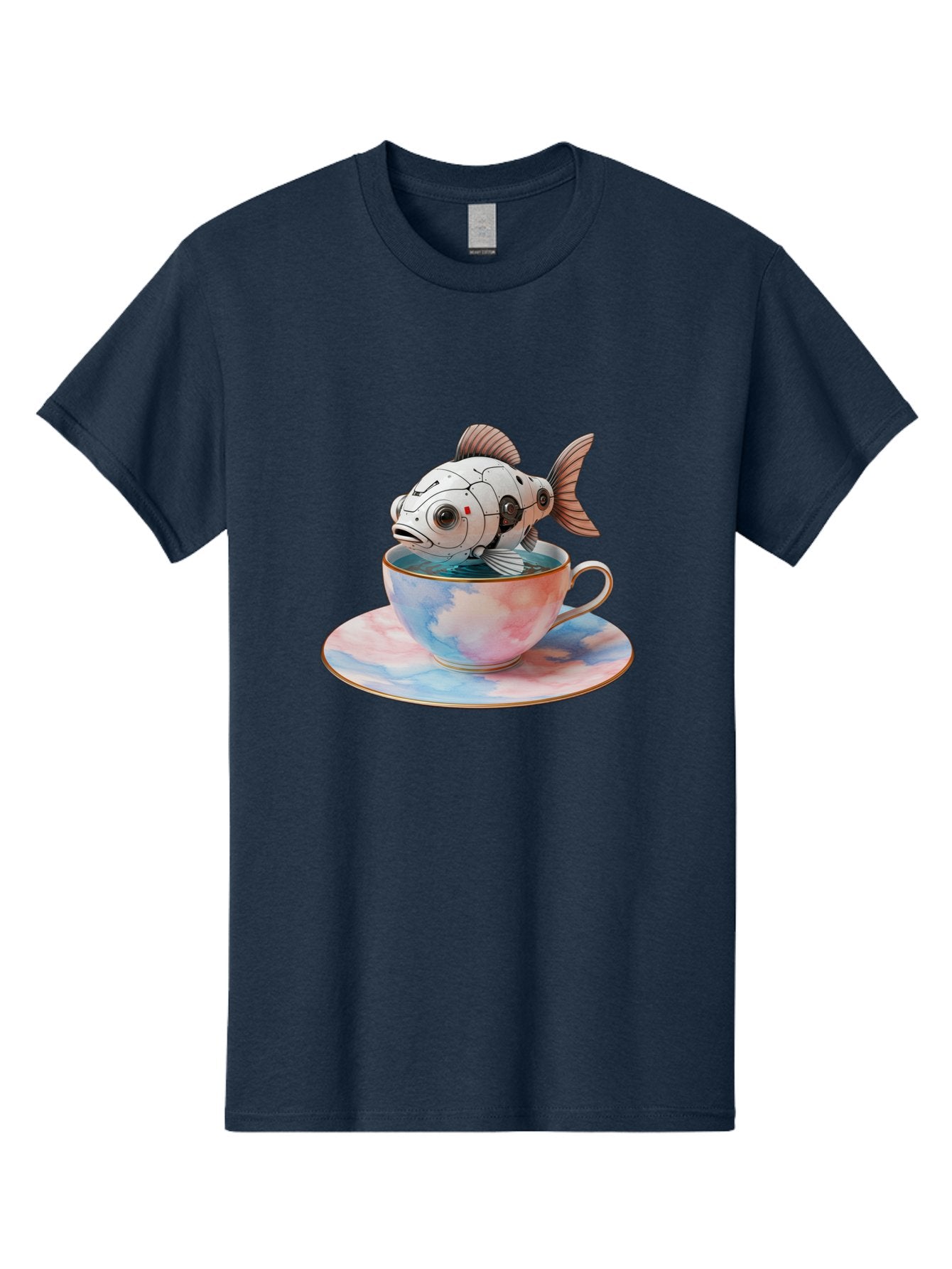 Robot-Fish-In-Tea-Cup Men'S Graphic Tee, 100% Cotton, Comfortable Casual Summer Wear, Machine Washable, Vintage Camera, Old Camera, Antique Camera, Black Camera, Classic Photography, Photography Equipment, Nostalgic Device, Film Camera, Bal251 15