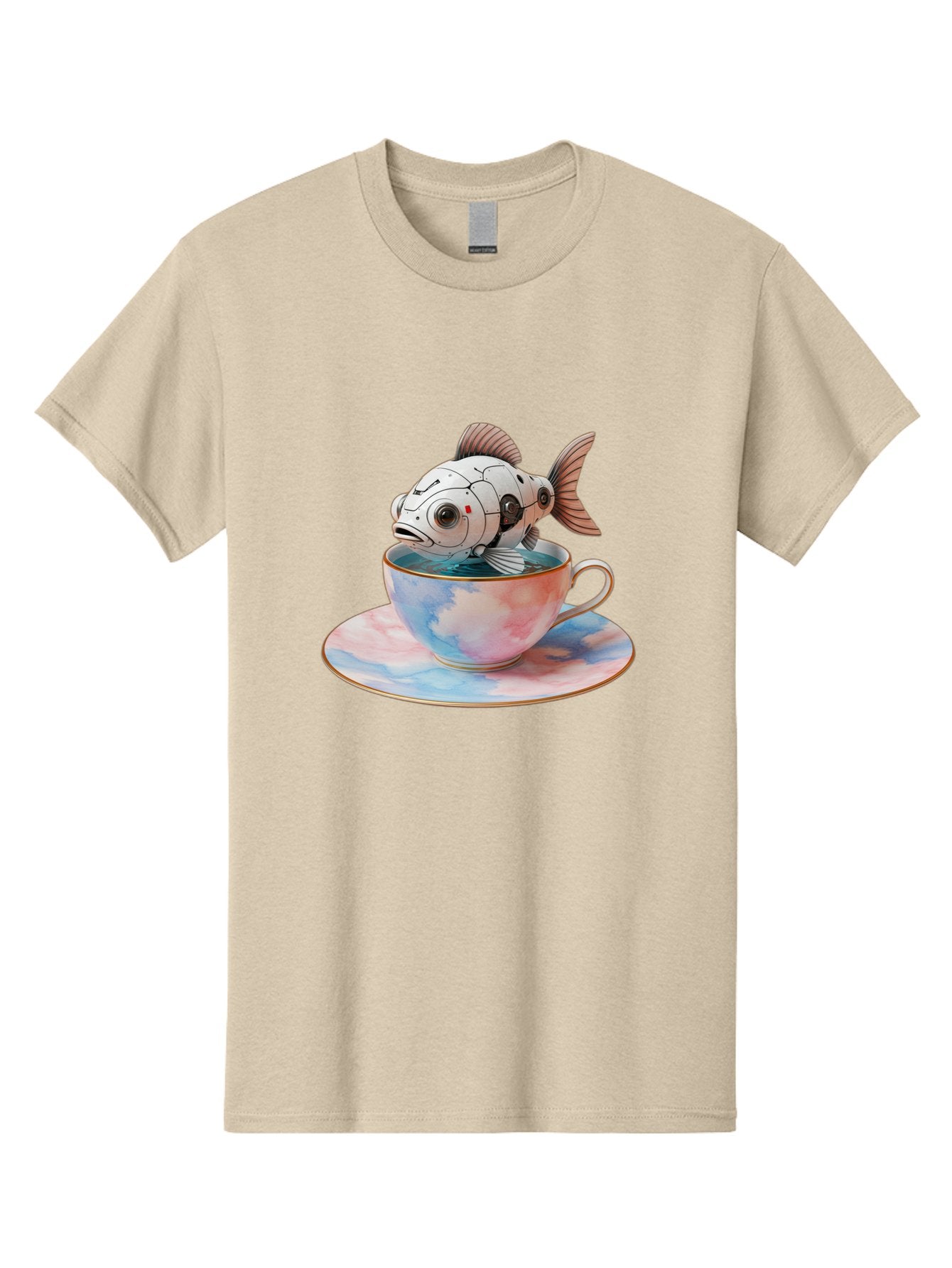 Robot-Fish-In-Tea-Cup Men'S Graphic Tee, 100% Cotton, Comfortable Casual Summer Wear, Machine Washable, Vintage Camera, Old Camera, Antique Camera, Black Camera, Classic Photography, Photography Equipment, Nostalgic Device, Film Camera, Bal251 6