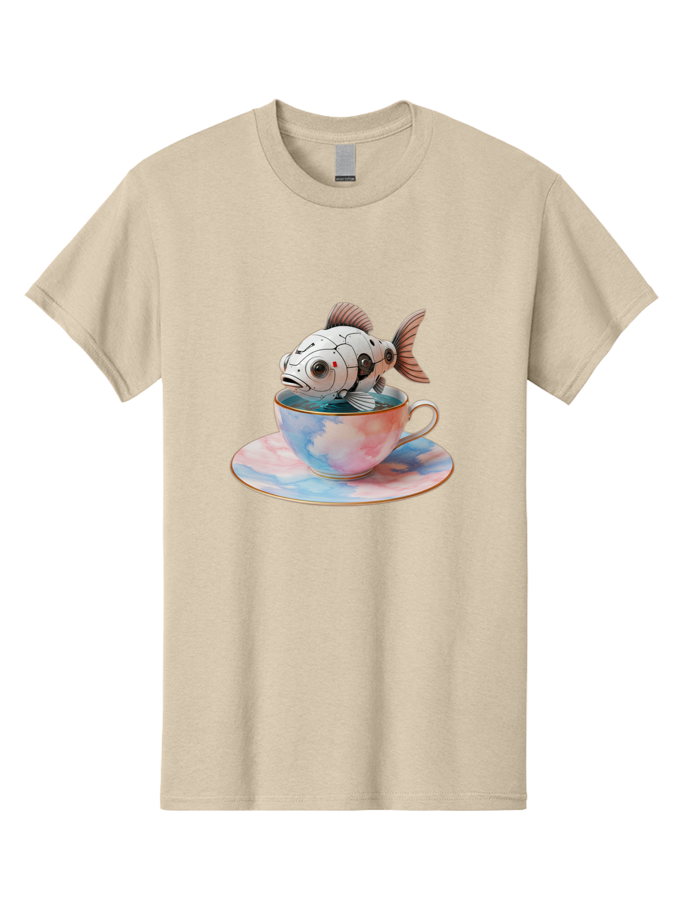 Robot-Fish-In-Tea-Cup Men'S Graphic Tee, 100% Cotton, Comfortable Casual Summer Wear, Machine Washable, Vintage Camera, Old Camera, Antique Camera, Black Camera, Classic Photography, Photography Equipment, Nostalgic Device, Film Camera, Bal251 7