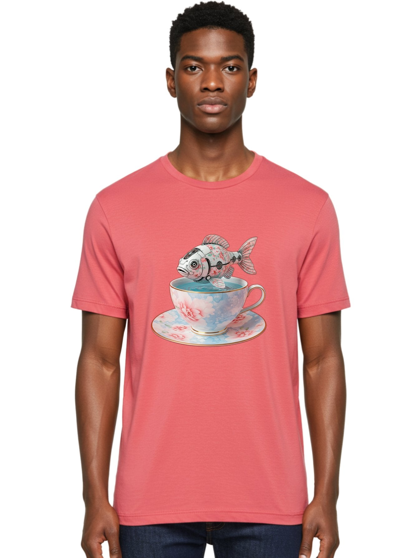 Robot-Fish-In-Teacup Men'S Graphic Tee, 100% Cotton, Comfortable Casual Summer Wear, Machine Washable, Vintage Camera, Old Camera, Antique Camera, Black Camera, Classic Photography, Photography Equipment, Nostalgic Device, Film Camera, Bal252 26
