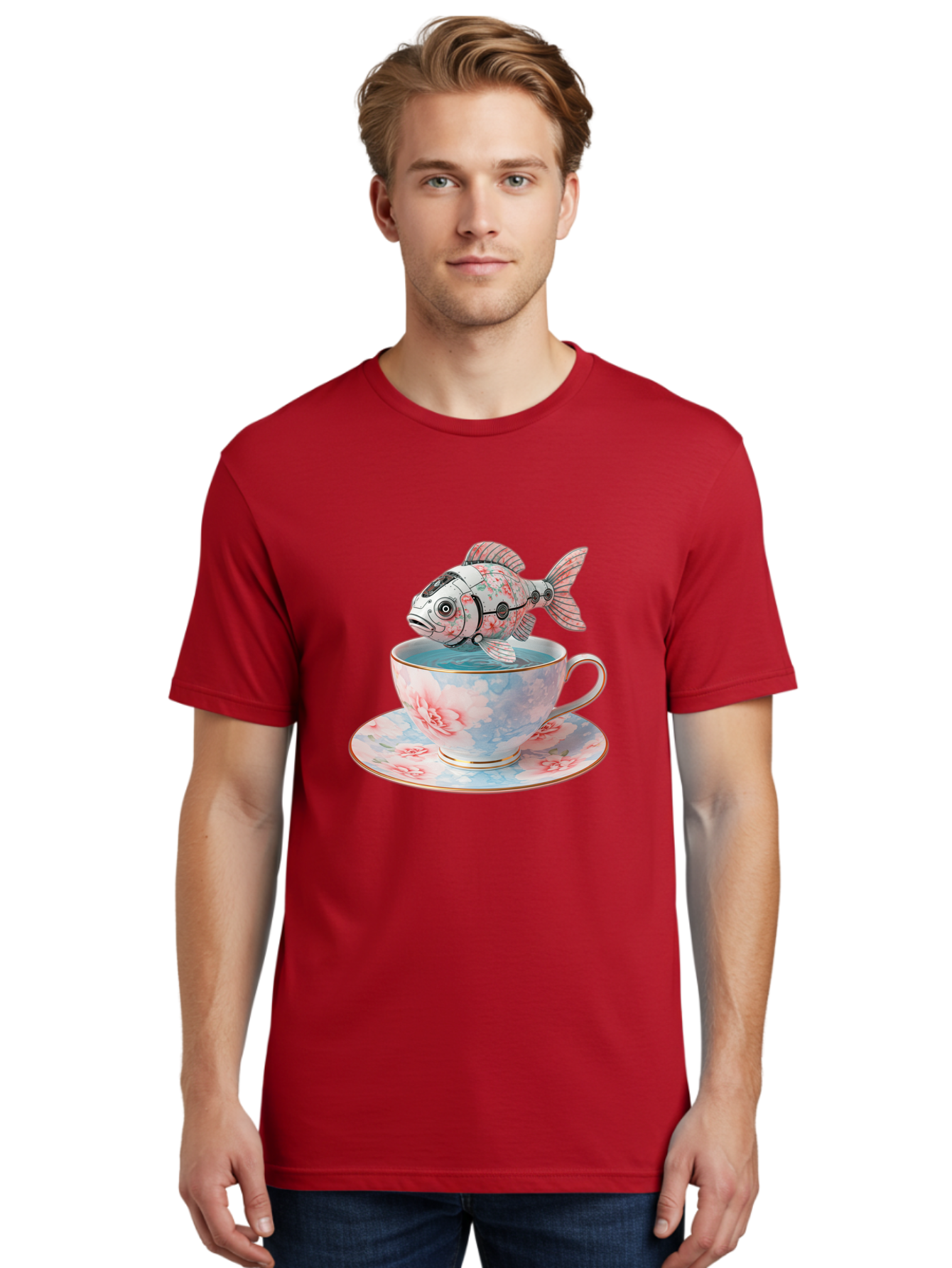 Robot-Fish-In-Teacup Men'S Graphic Tee, 100% Cotton, Comfortable Casual Summer Wear, Machine Washable, Vintage Camera, Old Camera, Antique Camera, Black Camera, Classic Photography, Photography Equipment, Nostalgic Device, Film Camera, Bal252 21