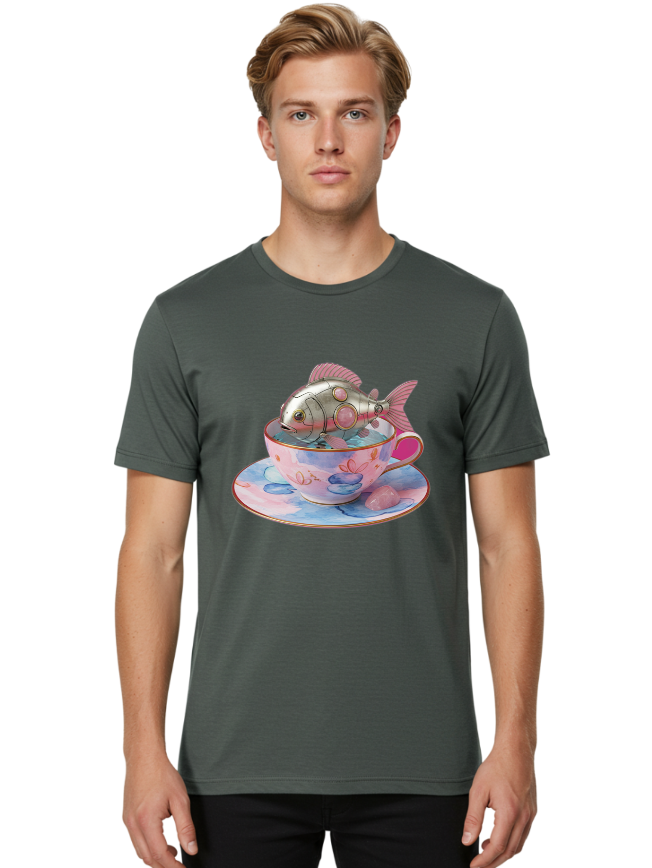 Robot-Fish-Tea-Cup Men'S Graphic Tee, 100% Cotton, Comfortable Casual Summer Wear, Machine Washable, Vintage Camera, Old Camera, Antique Camera, Black Camera, Classic Photography, Photography Equipment, Nostalgic Device, Film Camera, Bal253 28