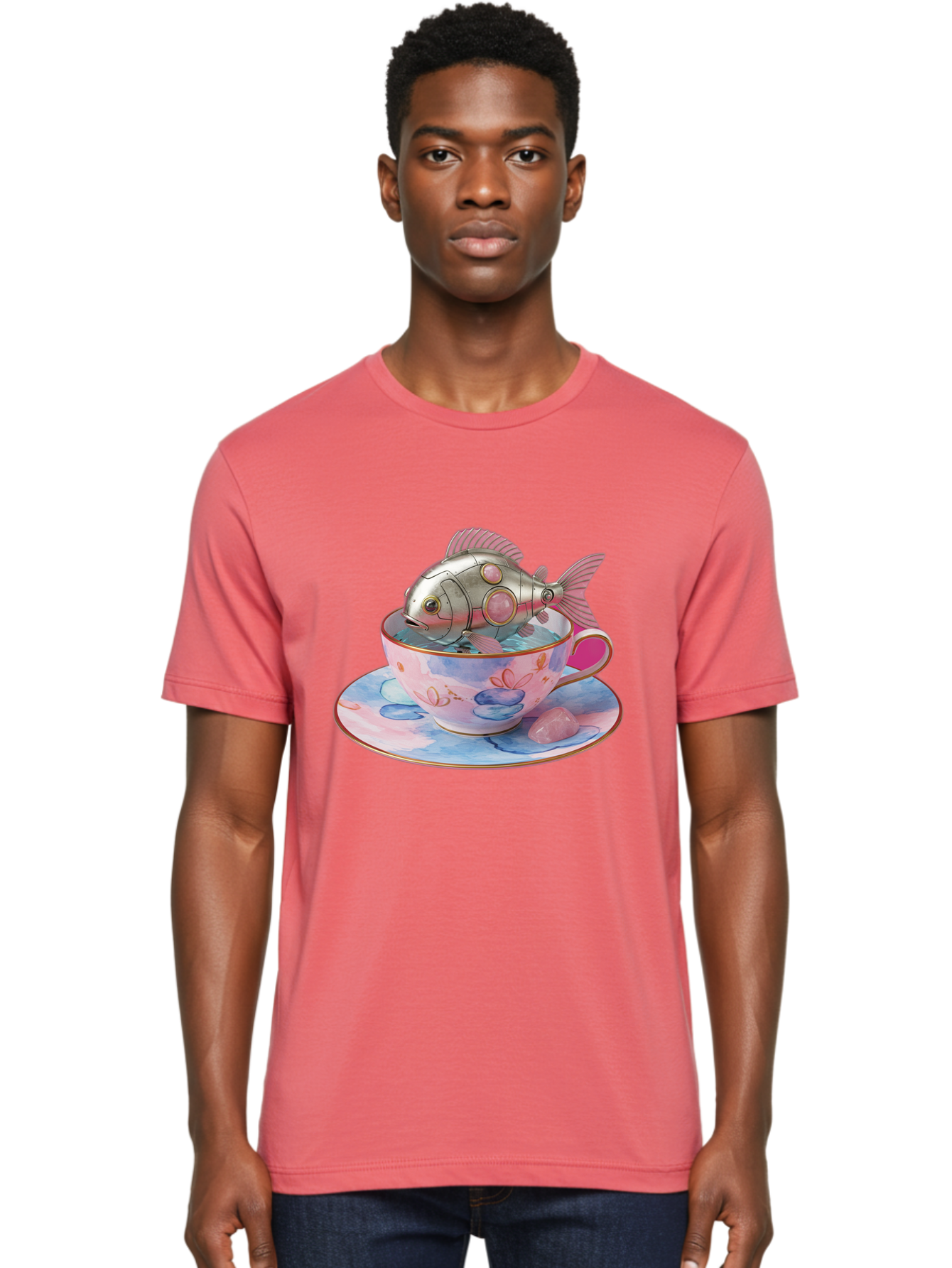 Robot-Fish-Tea-Cup Men'S Graphic Tee, 100% Cotton, Comfortable Casual Summer Wear, Machine Washable, Vintage Camera, Old Camera, Antique Camera, Black Camera, Classic Photography, Photography Equipment, Nostalgic Device, Film Camera, Bal253 20