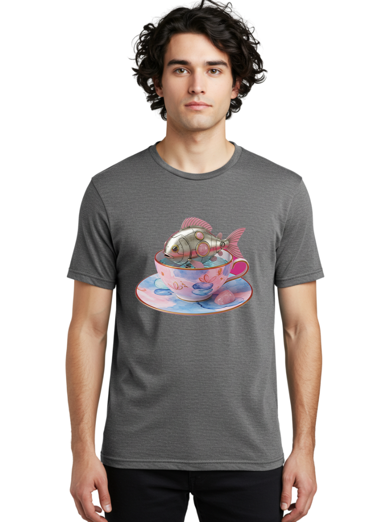 Robot-Fish-Tea-Cup Men'S Graphic Tee, 100% Cotton, Comfortable Casual Summer Wear, Machine Washable, Vintage Camera, Old Camera, Antique Camera, Black Camera, Classic Photography, Photography Equipment, Nostalgic Device, Film Camera, Bal253 27