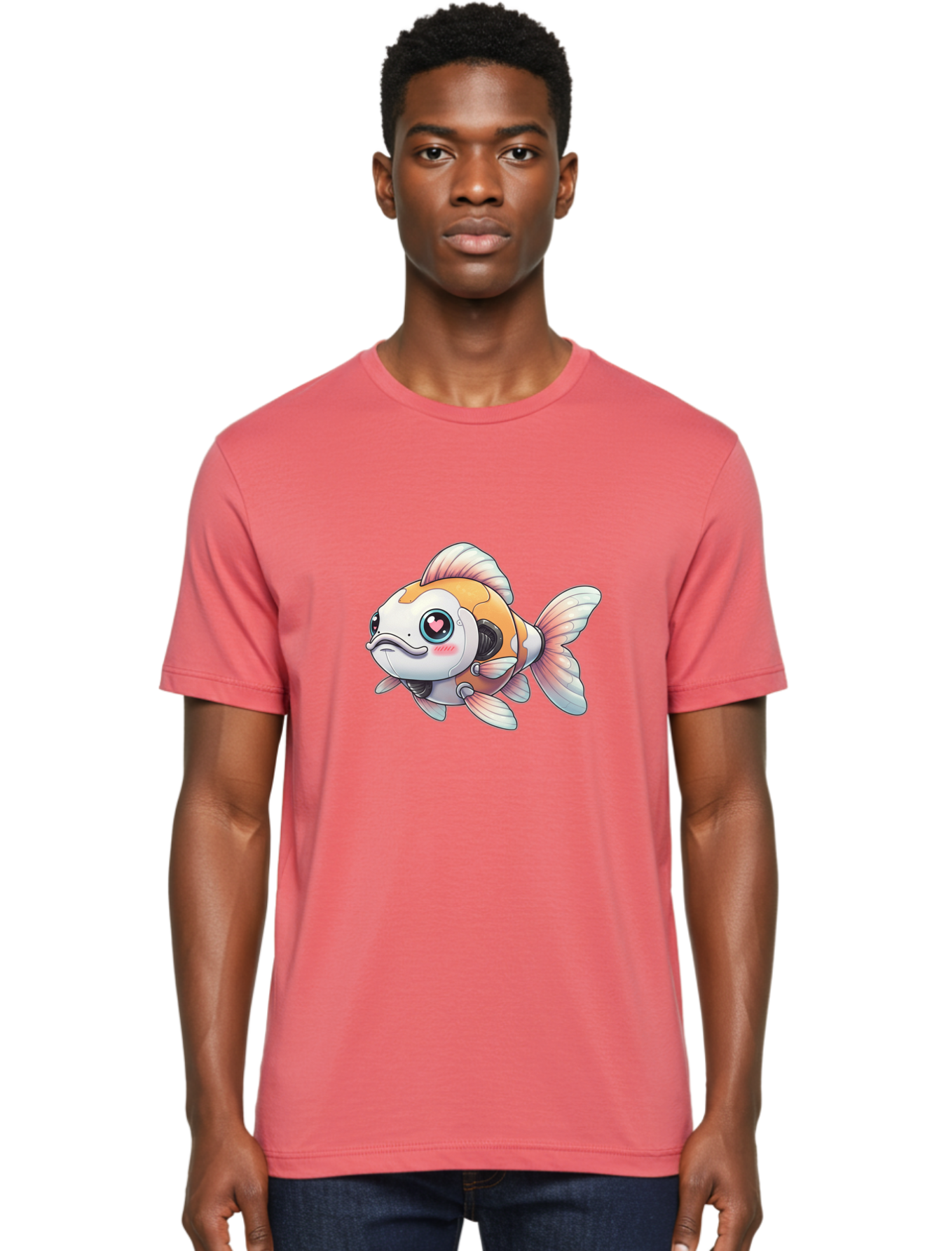 Robot-Goldfish-1 Men'S Graphic Tee, 100% Cotton, Comfortable Casual Summer Wear, Machine Washable, Vintage Camera, Old Camera, Antique Camera, Black Camera, Classic Photography, Photography Equipment, Nostalgic Device, Film Camera, Camera Art Bal255 22
