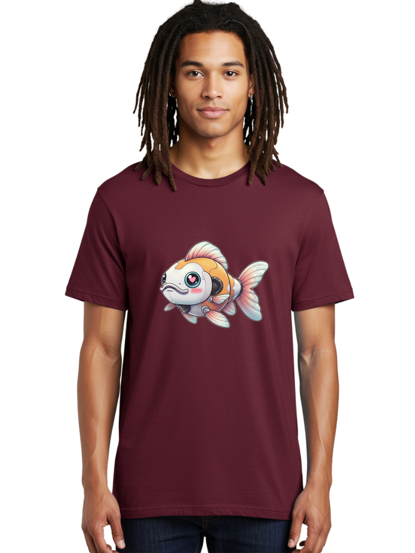 Robot-Goldfish-1 Men'S Graphic Tee, 100% Cotton, Comfortable Casual Summer Wear, Machine Washable, Vintage Camera, Old Camera, Antique Camera, Black Camera, Classic Photography, Photography Equipment, Nostalgic Device, Film Camera, Camera Art Bal255 17