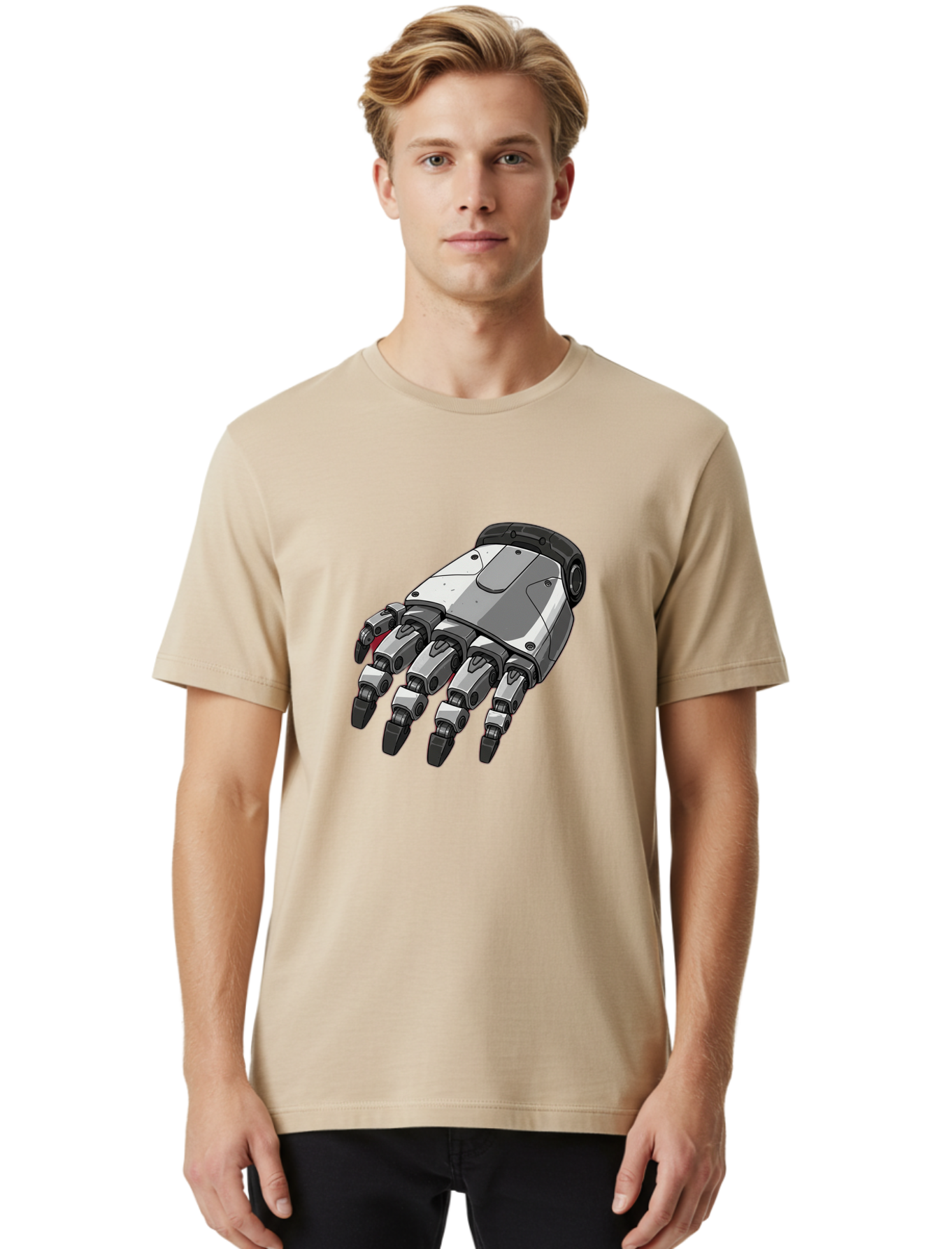 Robot-Hand Men'S Graphic Tee, 100% Cotton, Comfortable Casual Summer Wear, Machine Washable, Vintage Camera, Old Camera, Antique Camera, Black Camera, Classic Photography, Photography Equipment, Nostalgic Device, Film Camera, Camera Art Bal257 25