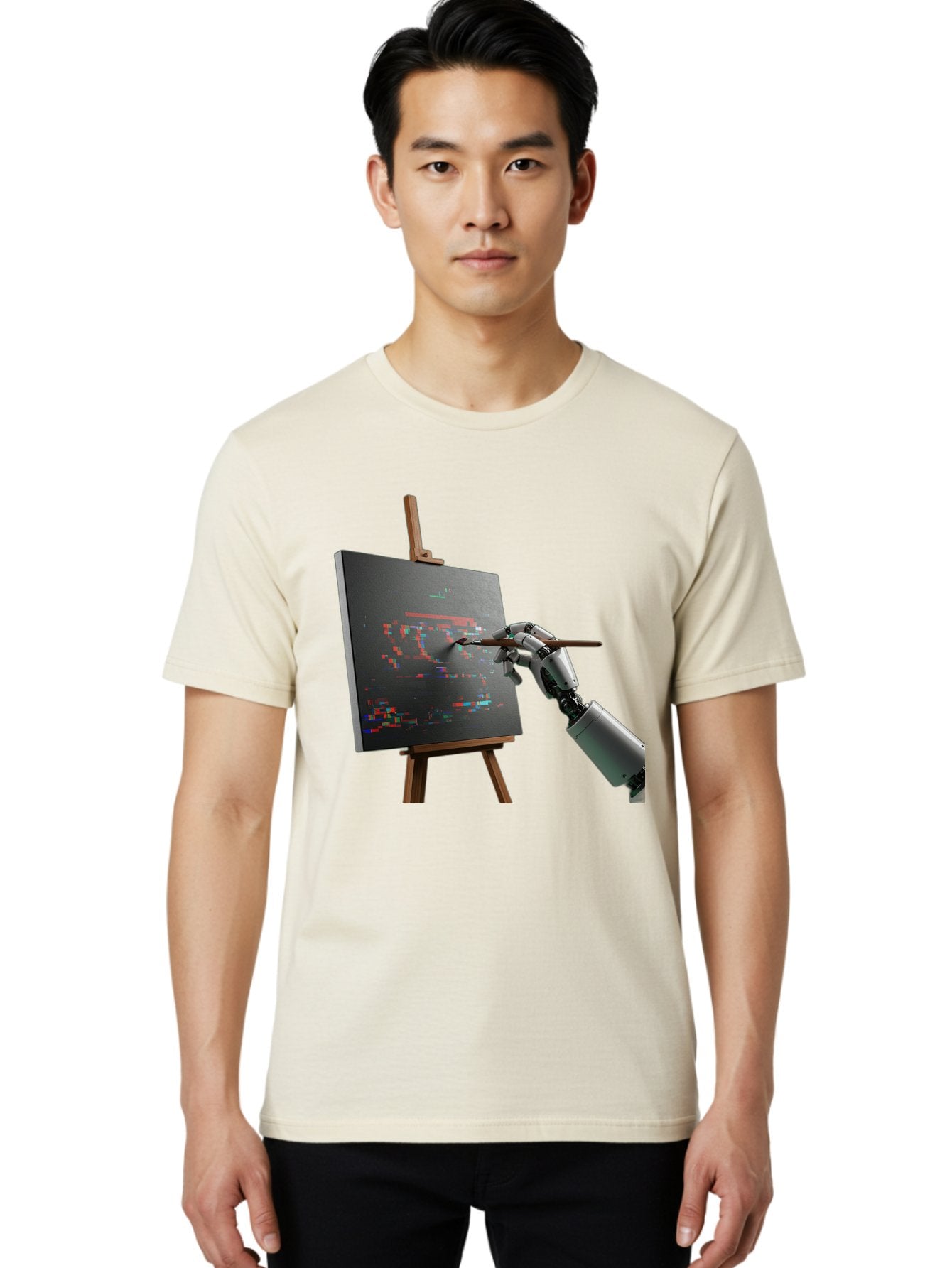 Robot-Painting Men'S Graphic Tee, 100% Cotton, Comfortable Casual Summer Wear, Machine Washable, Vintage Camera, Old Camera, Antique Camera, Black Camera, Classic Photography, Photography Equipment, Nostalgic Device, Film Camera, Camera Art Bal258 21