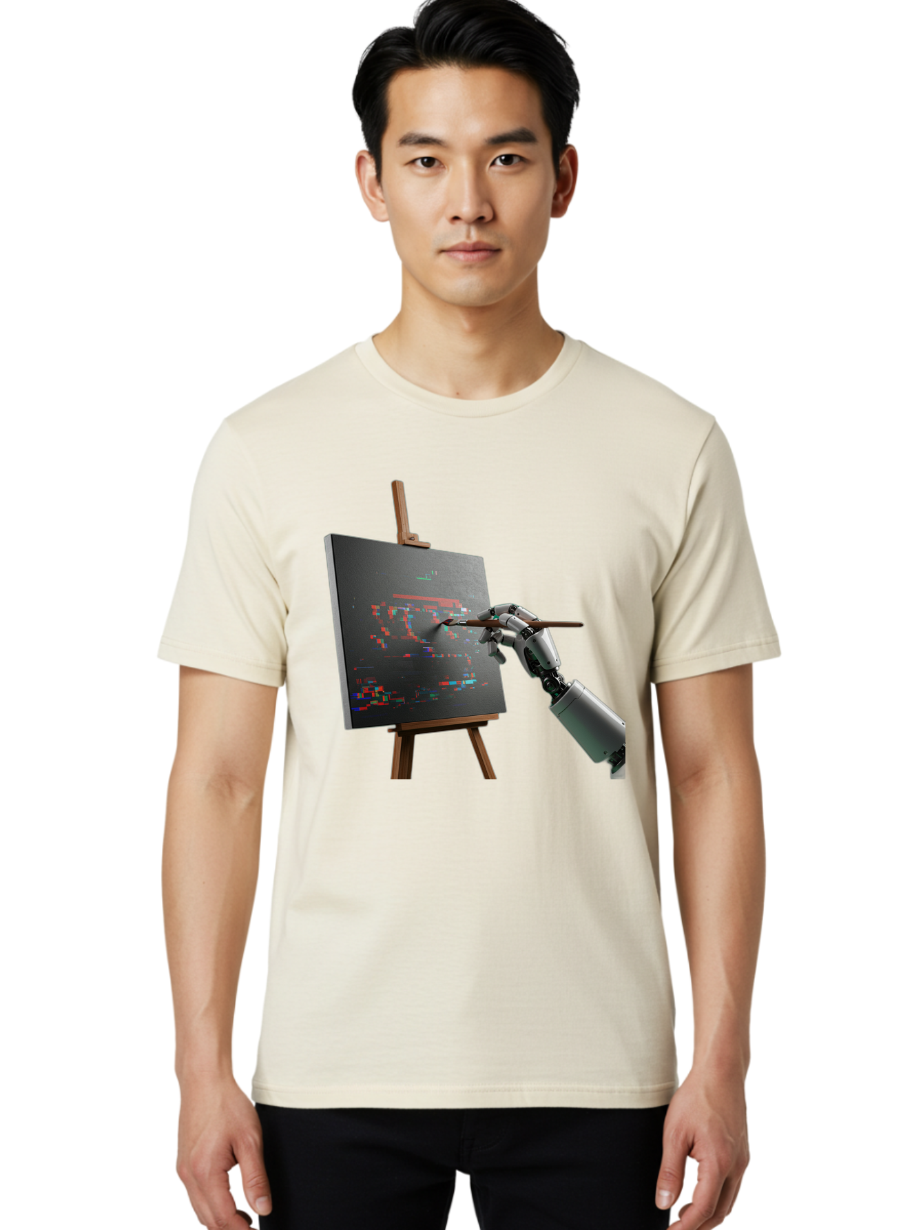 Robot-Painting Men'S Graphic Tee, 100% Cotton, Comfortable Casual Summer Wear, Machine Washable, Vintage Camera, Old Camera, Antique Camera, Black Camera, Classic Photography, Photography Equipment, Nostalgic Device, Film Camera, Camera Art Bal258 25