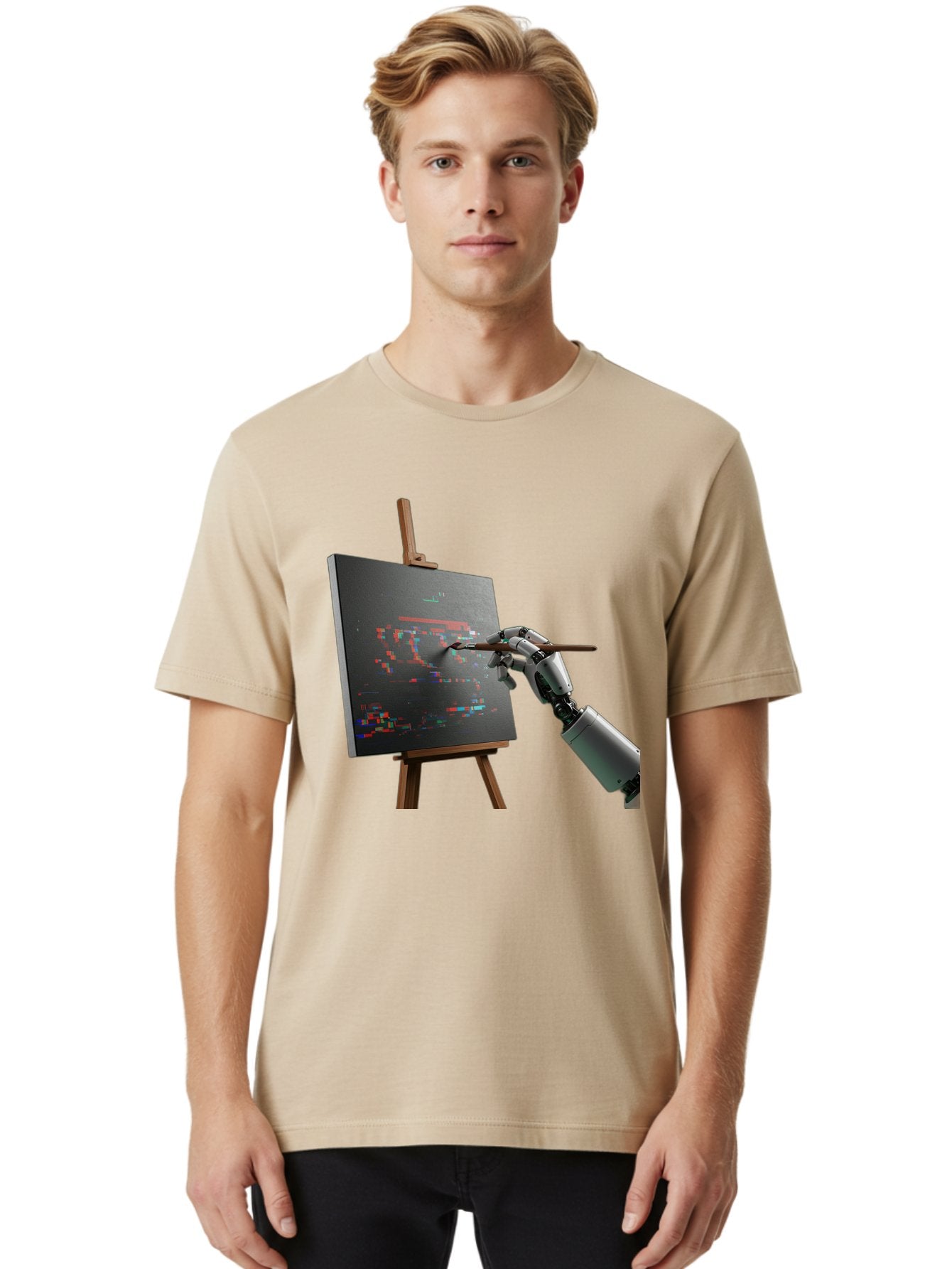 Robot-Painting Men'S Graphic Tee, 100% Cotton, Comfortable Casual Summer Wear, Machine Washable, Vintage Camera, Old Camera, Antique Camera, Black Camera, Classic Photography, Photography Equipment, Nostalgic Device, Film Camera, Camera Art Bal258 16