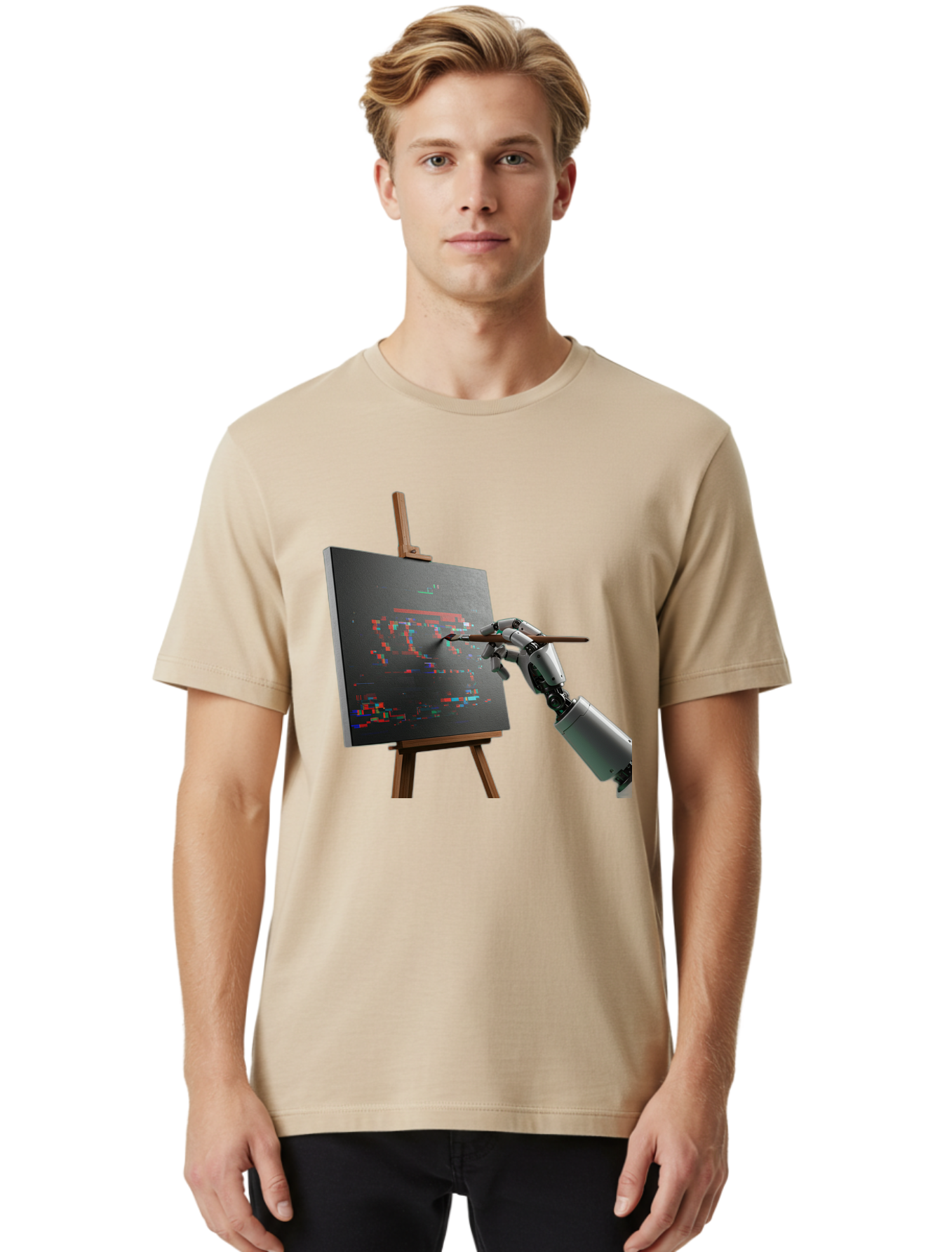 Robot-Painting Men'S Graphic Tee, 100% Cotton, Comfortable Casual Summer Wear, Machine Washable, Vintage Camera, Old Camera, Antique Camera, Black Camera, Classic Photography, Photography Equipment, Nostalgic Device, Film Camera, Camera Art Bal258 28