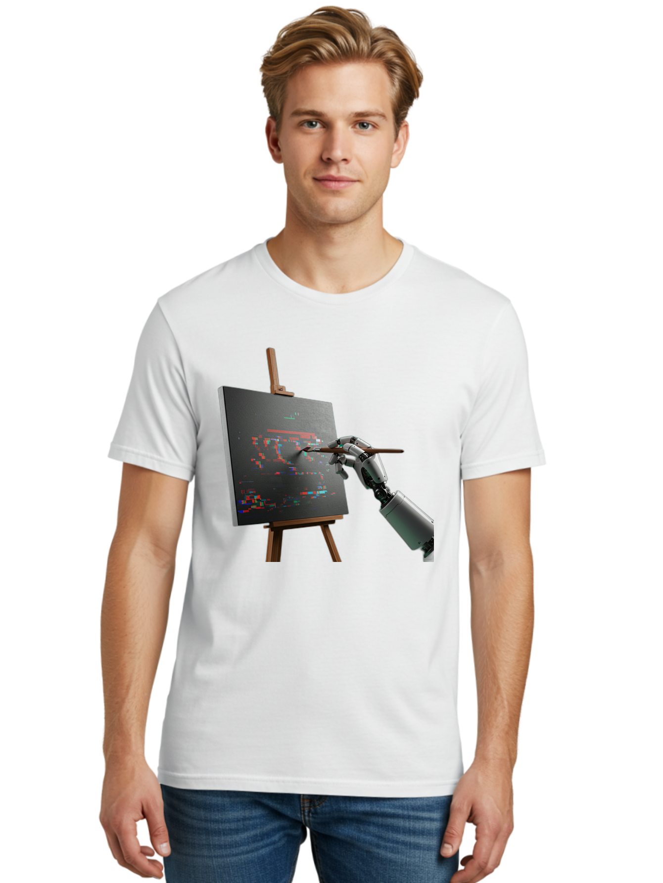 Robot-Painting Men'S Graphic Tee, 100% Cotton, Comfortable Casual Summer Wear, Machine Washable, Vintage Camera, Old Camera, Antique Camera, Black Camera, Classic Photography, Photography Equipment, Nostalgic Device, Film Camera, Camera Art Bal258 24