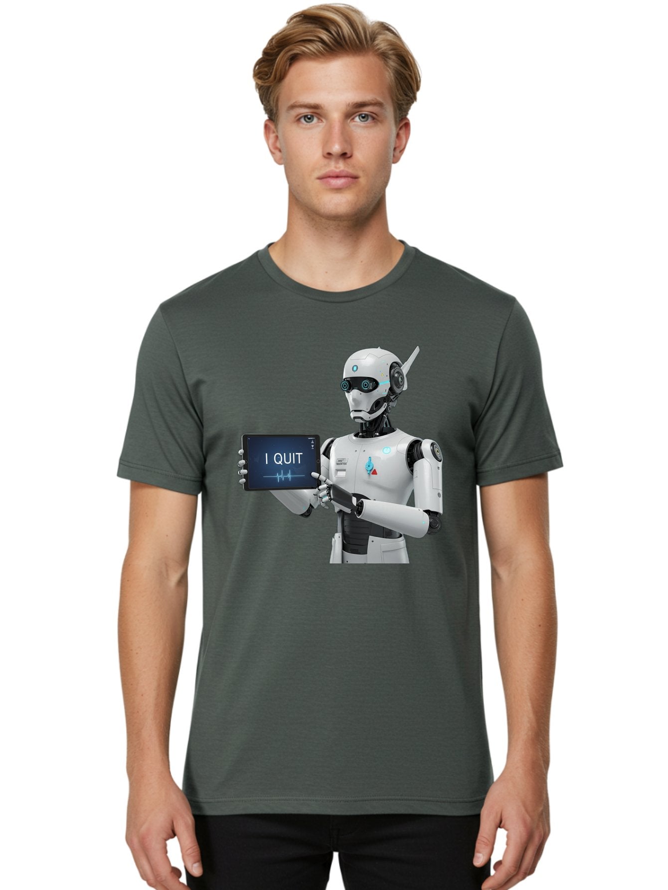 Robot-Quitting Men'S Graphic Tee, 100% Cotton, Comfortable Casual Summer Wear, Machine Washable, Vintage Camera, Old Camera, Antique Camera, Black Camera, Classic Photography, Photography Equipment, Nostalgic Device, Film Camera, Camera Art Bal260 25