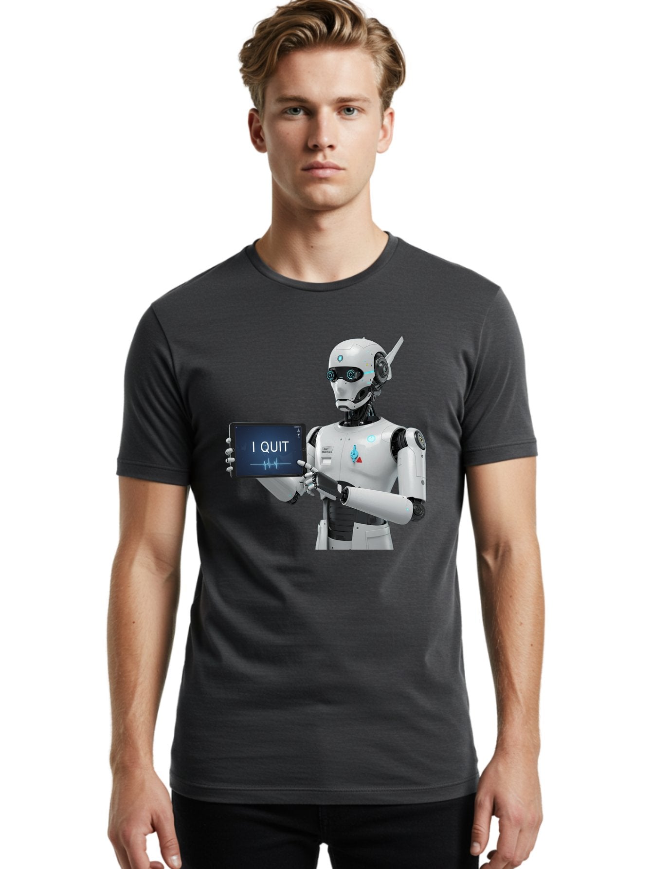 Robot-Quitting Men'S Graphic Tee, 100% Cotton, Comfortable Casual Summer Wear, Machine Washable, Vintage Camera, Old Camera, Antique Camera, Black Camera, Classic Photography, Photography Equipment, Nostalgic Device, Film Camera, Camera Art Bal260 16