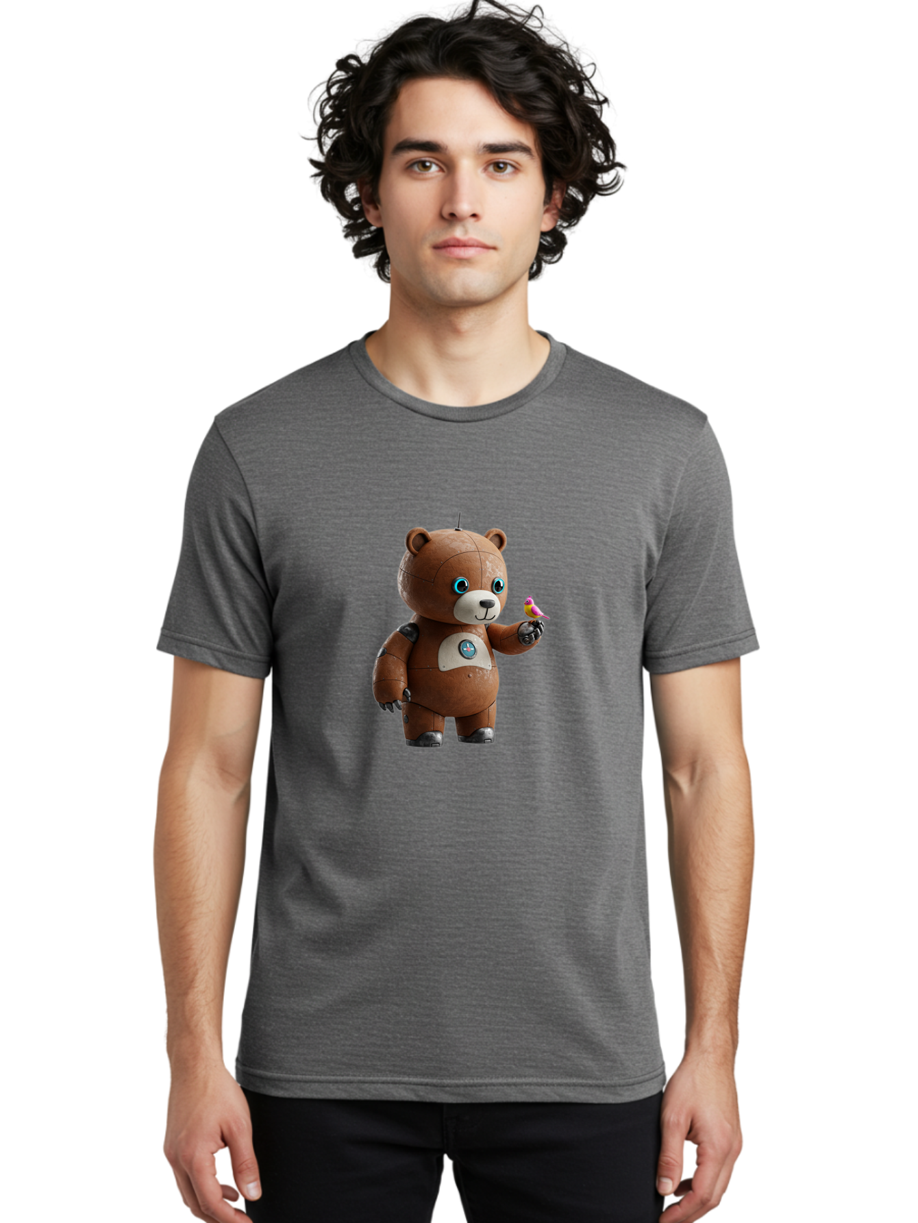 Robot-Teddy Men'S Graphic Tee, 100% Cotton, Comfortable Casual Summer Wear, Machine Washable, Vintage Camera, Old Camera, Antique Camera, Black Camera, Classic Photography, Photography Equipment, Nostalgic Device, Film Camera, Camera Art Bal262 24