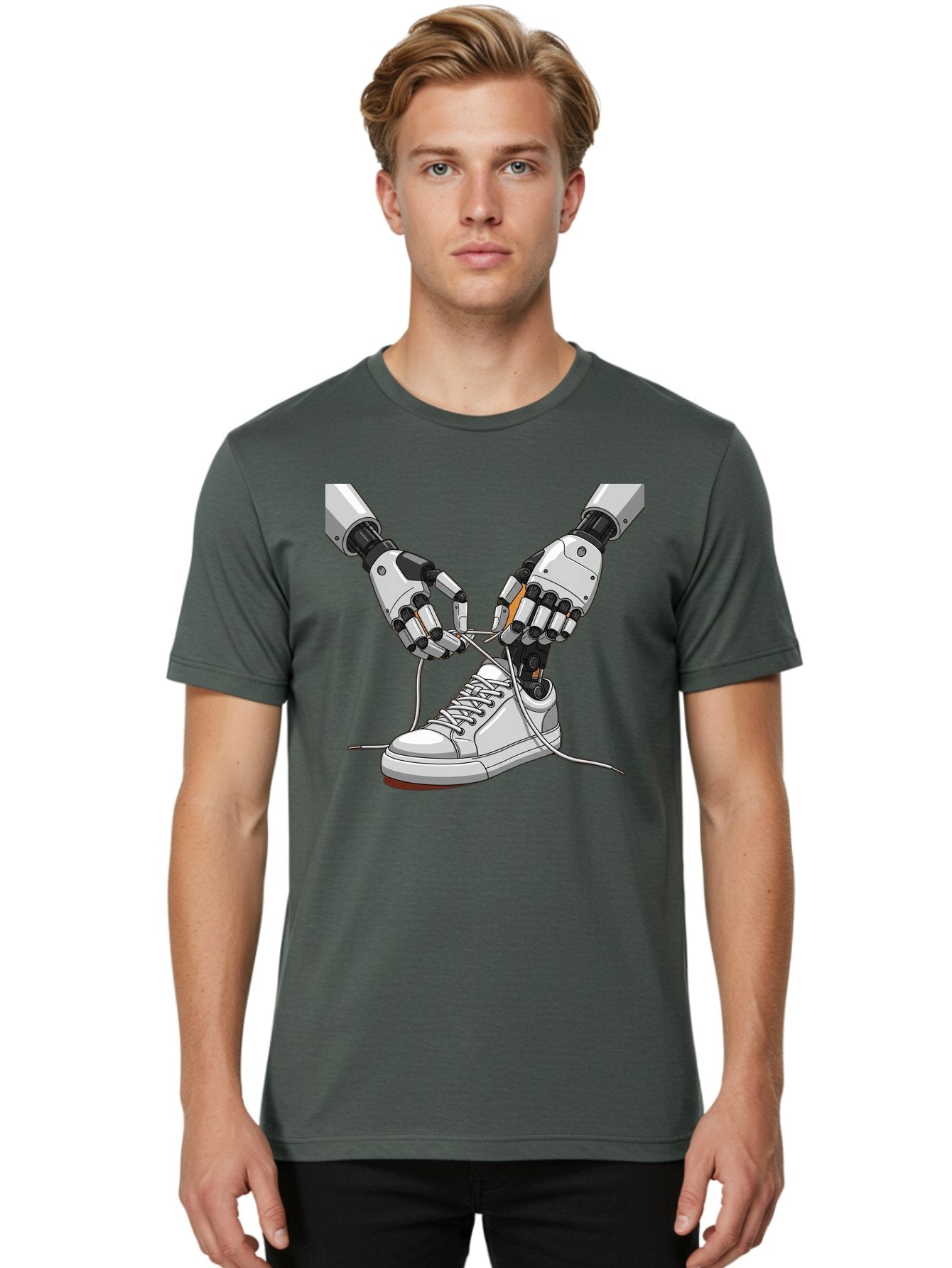 Robot-Tying-Shoe Men'S Graphic Tee, 100% Cotton, Comfortable Casual Summer Wear, Machine Washable, Vintage Camera, Old Camera, Antique Camera, Black Camera, Classic Photography, Photography Equipment, Nostalgic Device, Film Camera, Camera Art Bal263 23