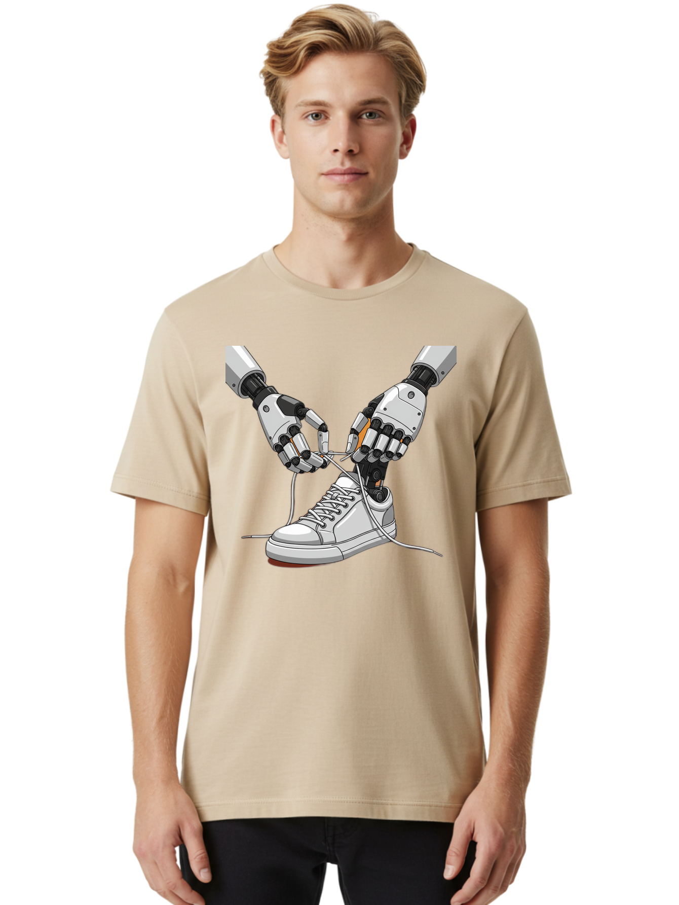 Robot-Tying-Shoe Men'S Graphic Tee, 100% Cotton, Comfortable Casual Summer Wear, Machine Washable, Vintage Camera, Old Camera, Antique Camera, Black Camera, Classic Photography, Photography Equipment, Nostalgic Device, Film Camera, Camera Art Bal263 26