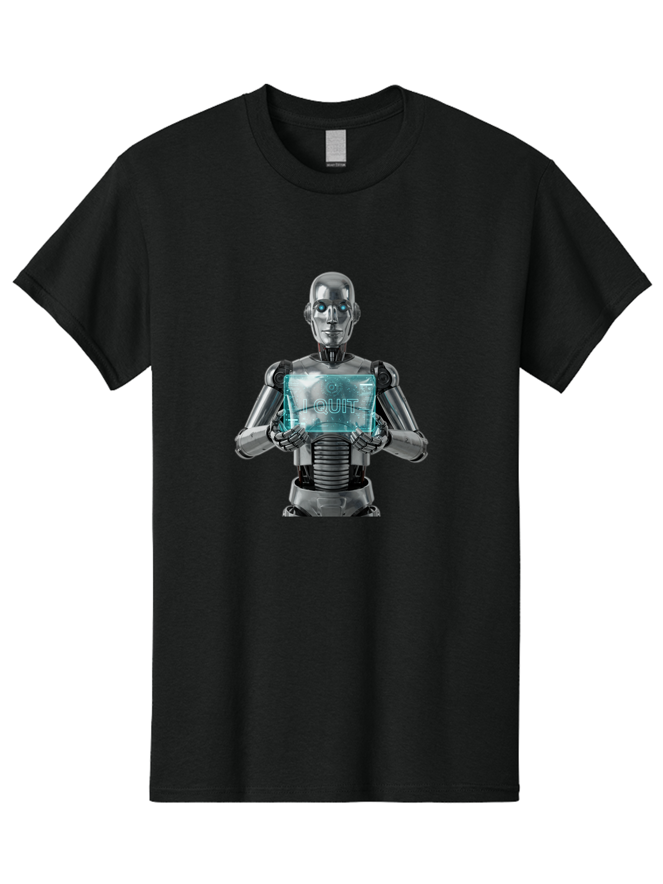 Robot-With-I-Quit Men'S Graphic Tee, 100% Cotton, Comfortable Casual Summer Wear, Machine Washable, Vintage Camera, Old Camera, Antique Camera, Black Camera, Classic Photography, Photography Equipment, Nostalgic Device, Film Camera, Camera Art Bal264 13