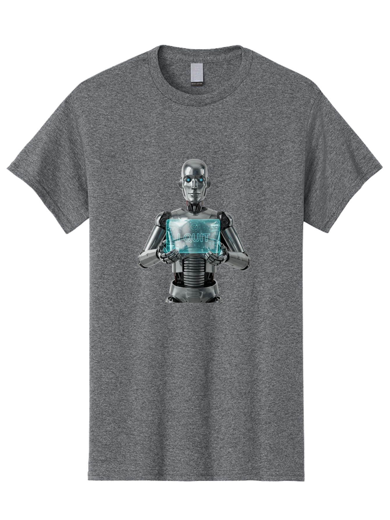 Robot-With-I-Quit Men'S Graphic Tee, 100% Cotton, Comfortable Casual Summer Wear, Machine Washable, Vintage Camera, Old Camera, Antique Camera, Black Camera, Classic Photography, Photography Equipment, Nostalgic Device, Film Camera, Camera Art Bal264