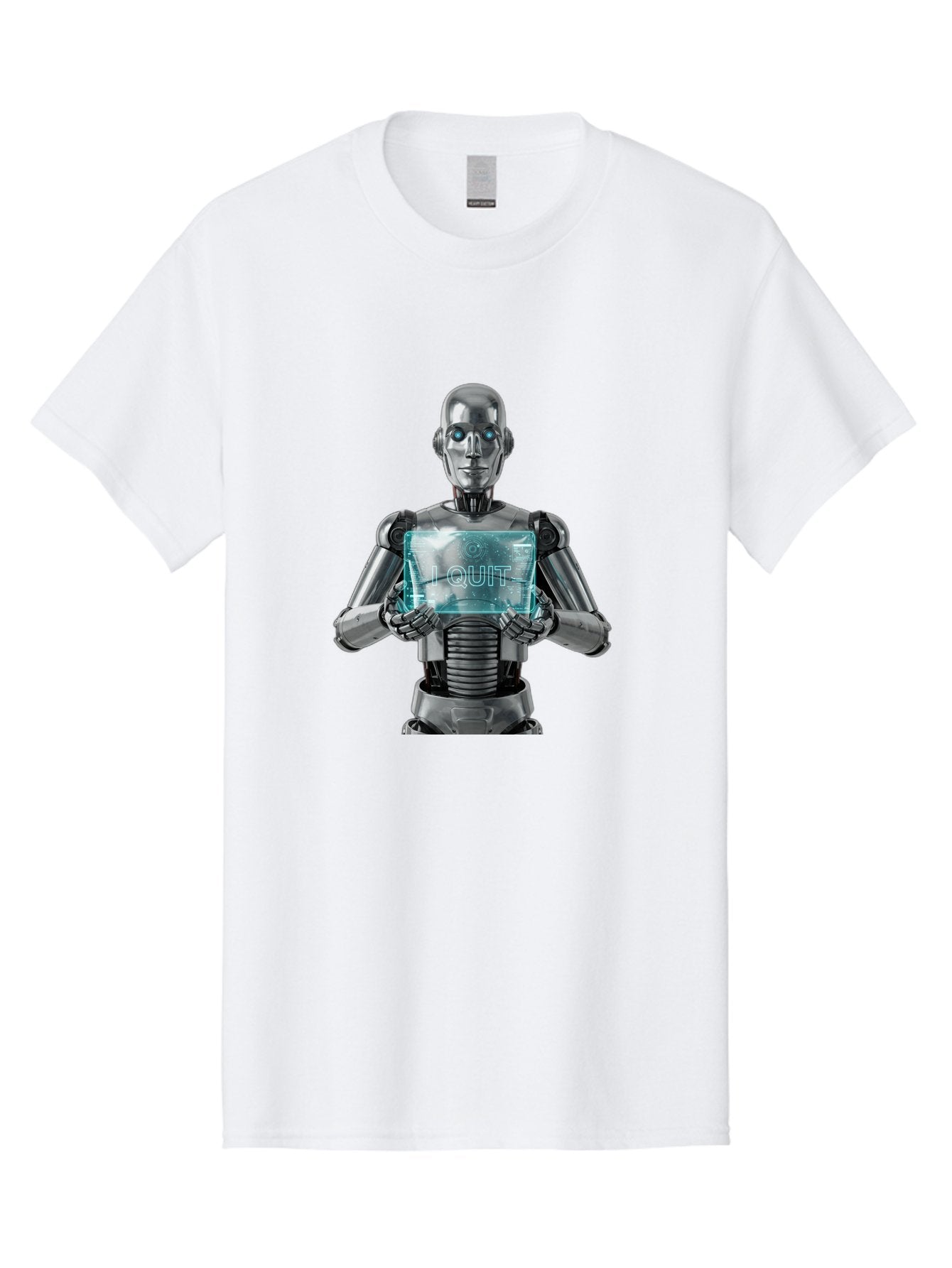 Robot-With-I-Quit Men'S Graphic Tee, 100% Cotton, Comfortable Casual Summer Wear, Machine Washable, Vintage Camera, Old Camera, Antique Camera, Black Camera, Classic Photography, Photography Equipment, Nostalgic Device, Film Camera, Camera Art Bal264 5