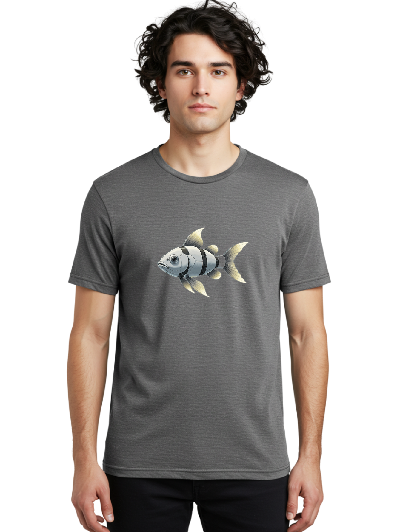 Robotic-Fish-1 Men'S Graphic Tee, 100% Cotton, Comfortable Casual Summer Wear, Machine Washable, Vintage Camera, Old Camera, Antique Camera, Black Camera, Classic Photography, Photography Equipment, Nostalgic Device, Film Camera, Camera Art Bal265 27