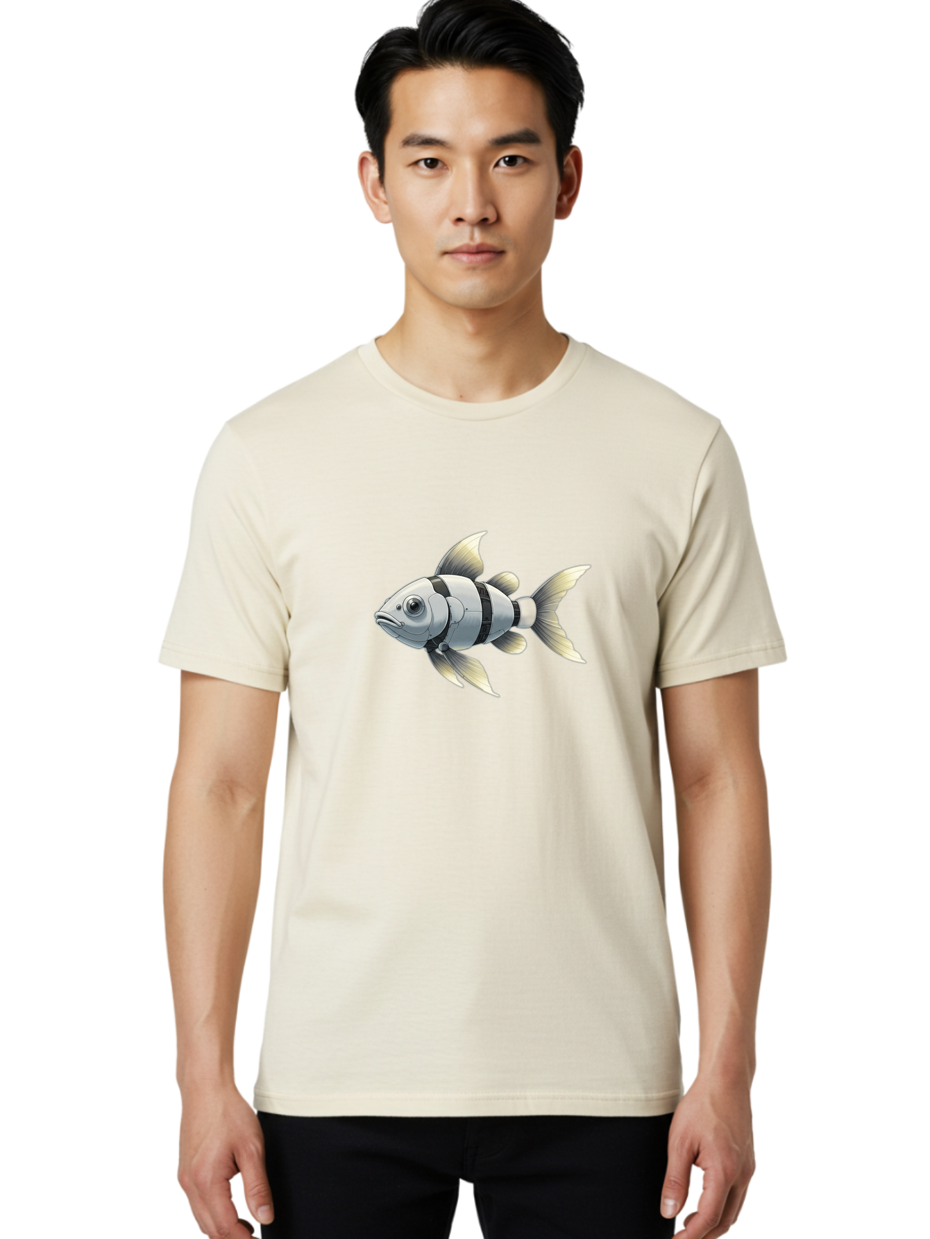 Robotic-Fish-1 Men'S Graphic Tee, 100% Cotton, Comfortable Casual Summer Wear, Machine Washable, Vintage Camera, Old Camera, Antique Camera, Black Camera, Classic Photography, Photography Equipment, Nostalgic Device, Film Camera, Camera Art Bal265 22
