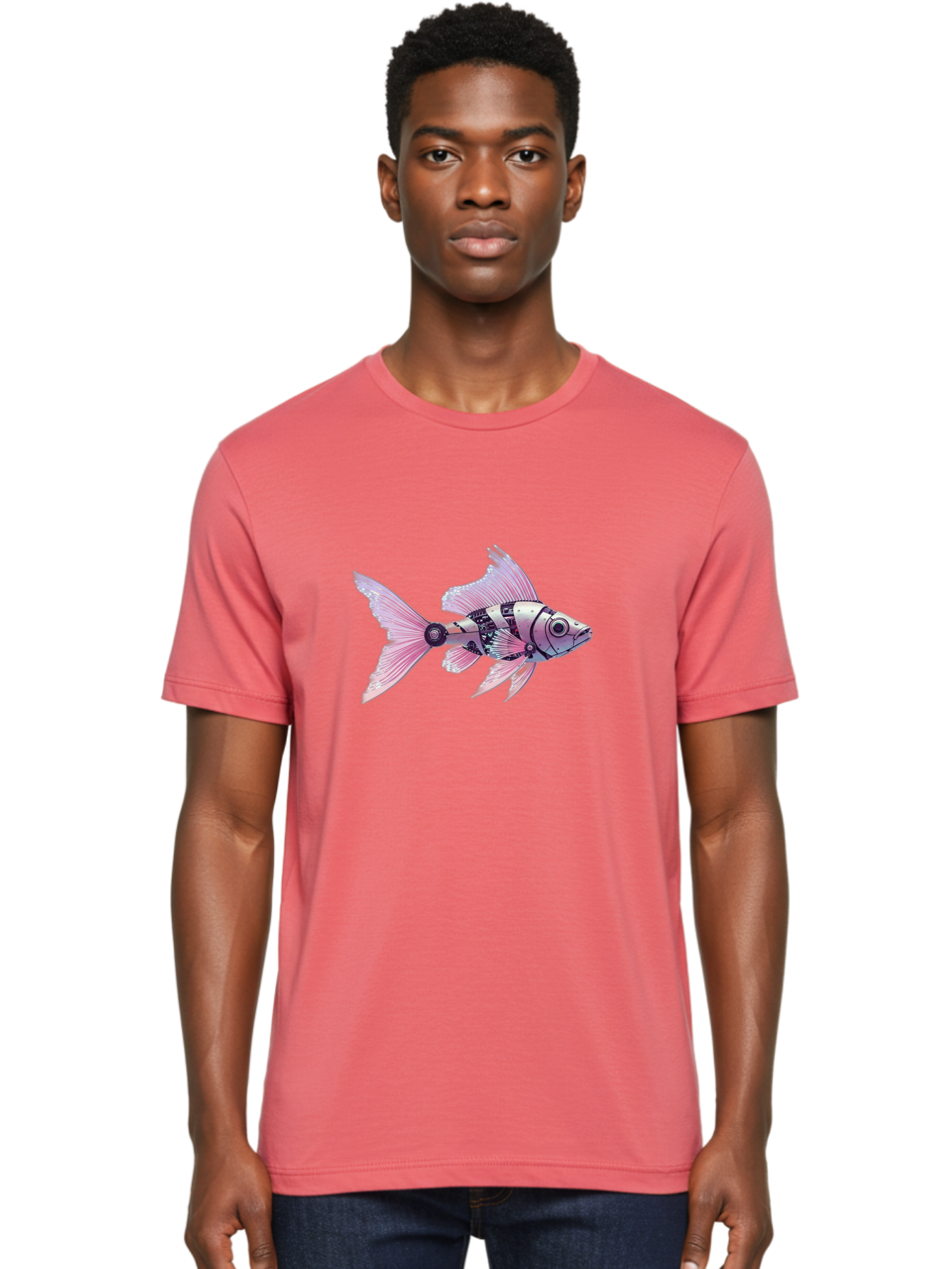 Robotic-Fish-2 Men'S Graphic Tee, 100% Cotton, Comfortable Casual Summer Wear, Machine Washable, Vintage Camera, Old Camera, Antique Camera, Black Camera, Classic Photography, Photography Equipment, Nostalgic Device, Film Camera, Camera Art Bal266 22