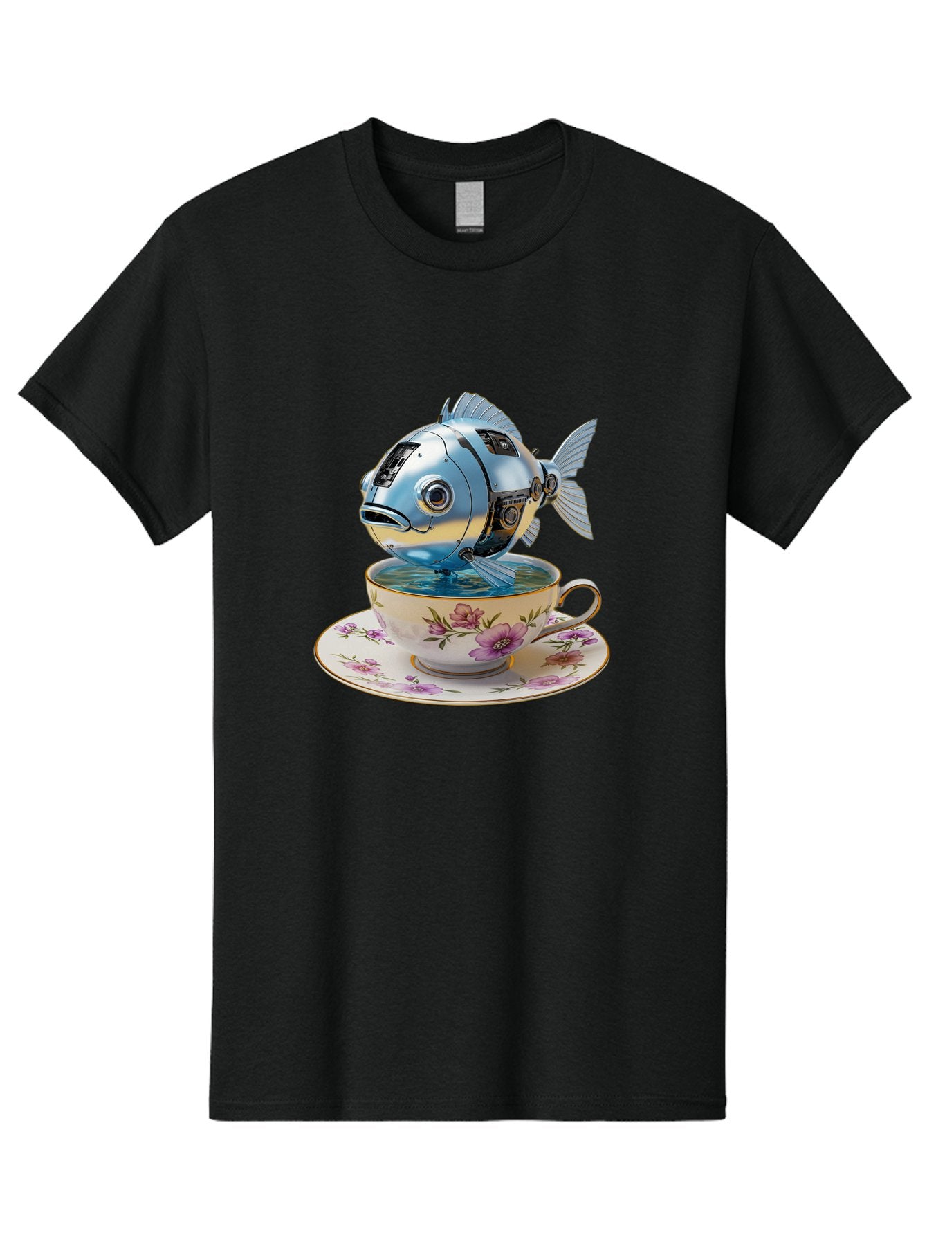 Robotic-Fish-Teacup Men'S Graphic Tee, 100% Cotton, Comfortable Casual Summer Wear, Machine Washable, Vintage Camera, Old Camera, Antique Camera, Black Camera, Classic Photography, Photography Equipment, Nostalgic Device, Film Camera, Bal267