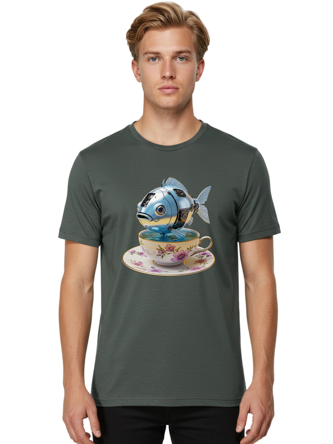 Robotic-Fish-Teacup Men'S Graphic Tee, 100% Cotton, Comfortable Casual Summer Wear, Machine Washable, Vintage Camera, Old Camera, Antique Camera, Black Camera, Classic Photography, Photography Equipment, Nostalgic Device, Film Camera, Bal267 20