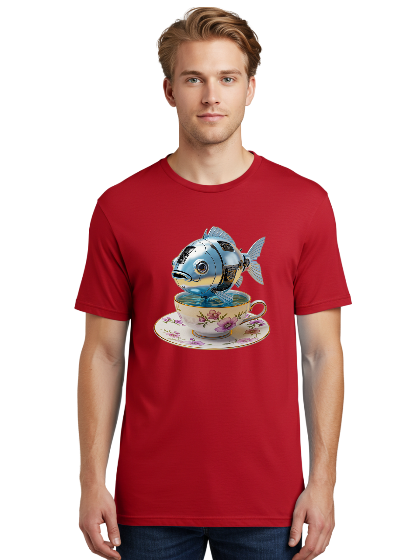 Robotic-Fish-Teacup Men'S Graphic Tee, 100% Cotton, Comfortable Casual Summer Wear, Machine Washable, Vintage Camera, Old Camera, Antique Camera, Black Camera, Classic Photography, Photography Equipment, Nostalgic Device, Film Camera, Bal267 27