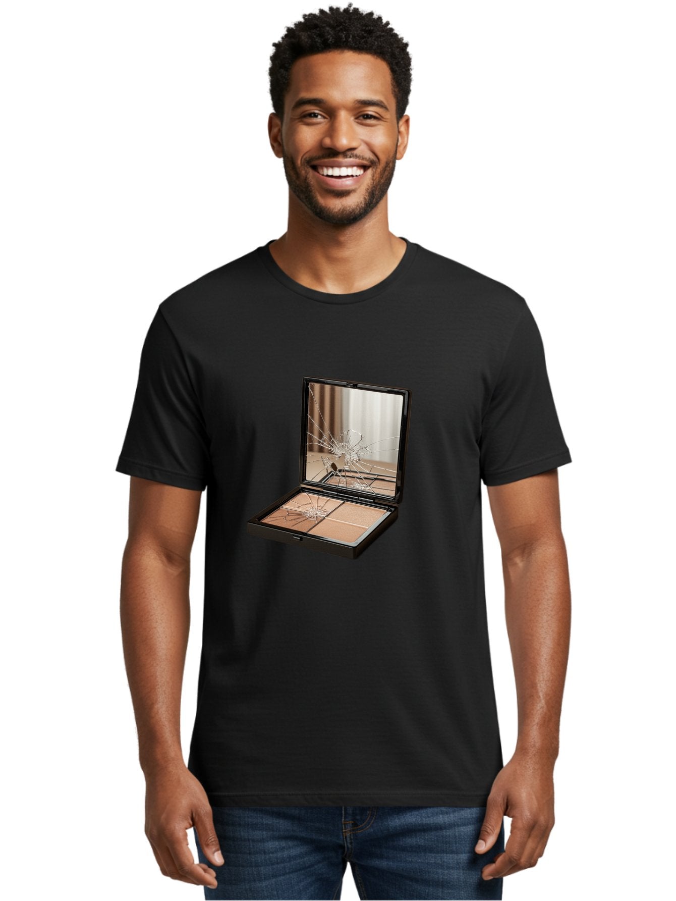 Shattered-Eyeshadow-Compact Men'S Graphic Tee, 100% Cotton, Comfortable Casual Summer Wear, Machine Washable, Vintage Camera, Old Camera, Antique Camera, Black Camera, Classic Photography, Photography Equipment, Nostalgic Device, Film Camera, Bal289 30