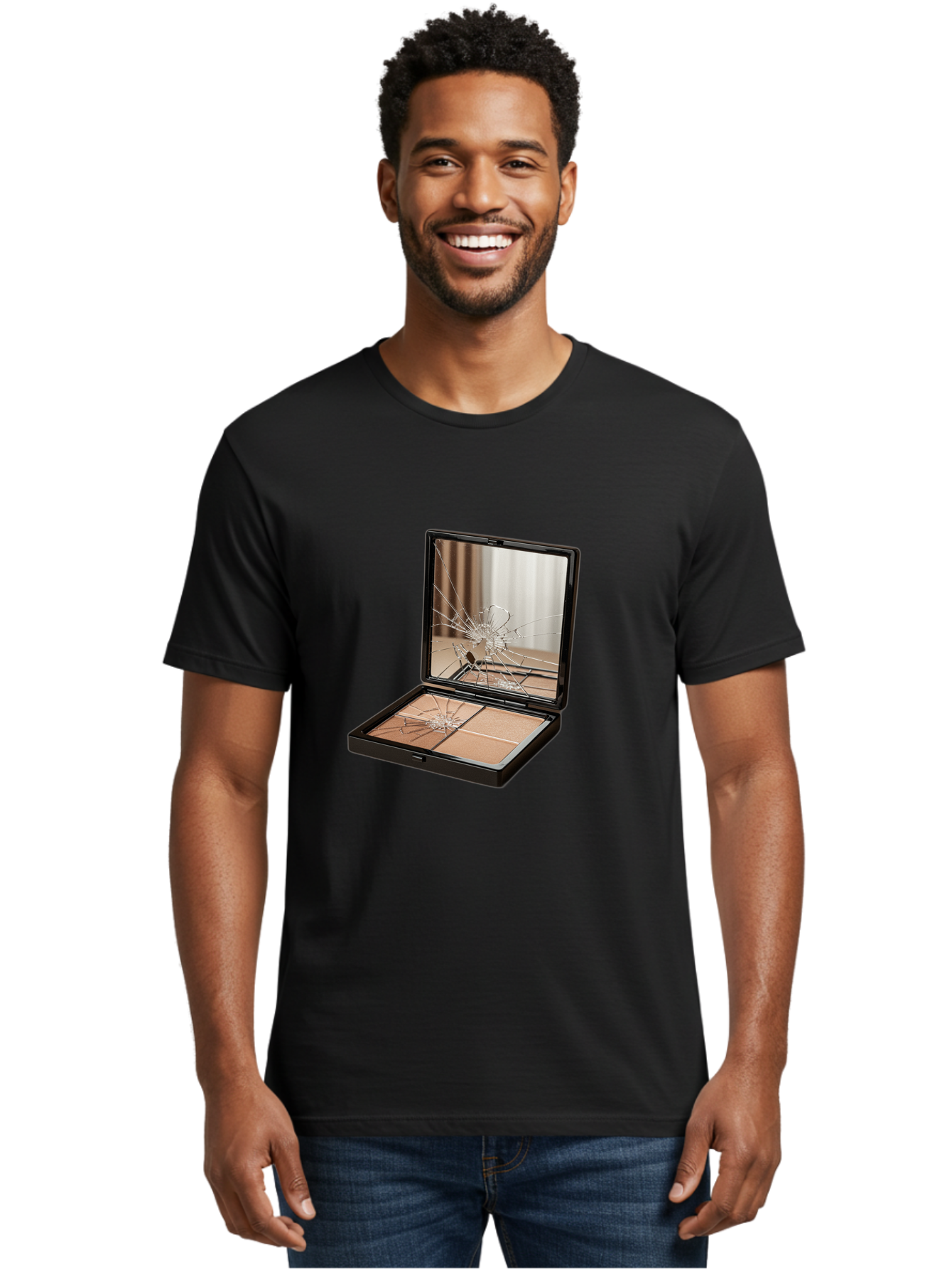 Shattered-Eyeshadow-Compact Men'S Graphic Tee, 100% Cotton, Comfortable Casual Summer Wear, Machine Washable, Vintage Camera, Old Camera, Antique Camera, Black Camera, Classic Photography, Photography Equipment, Nostalgic Device, Film Camera, Bal289 16