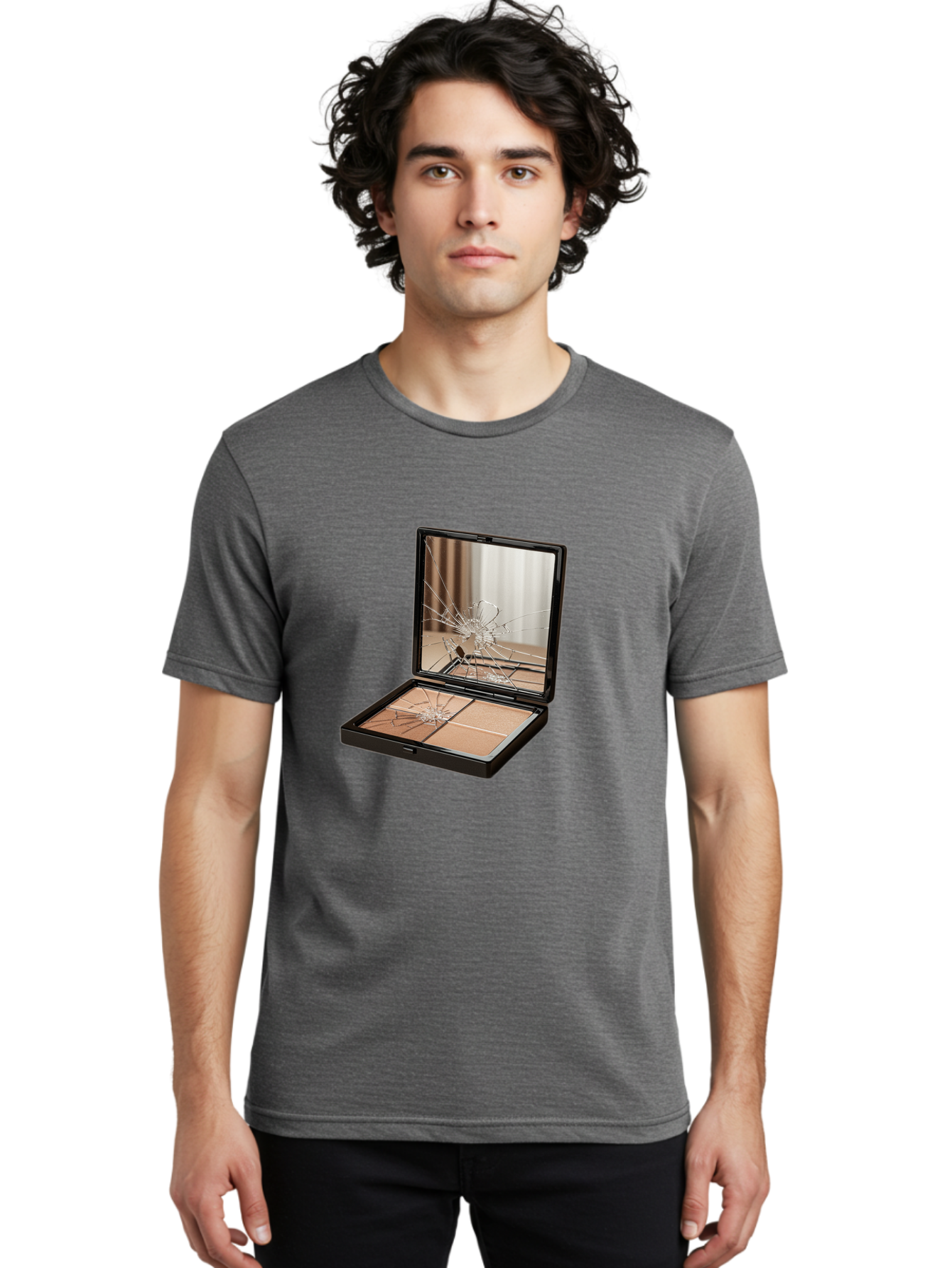 Shattered-Eyeshadow-Compact Men'S Graphic Tee, 100% Cotton, Comfortable Casual Summer Wear, Machine Washable, Vintage Camera, Old Camera, Antique Camera, Black Camera, Classic Photography, Photography Equipment, Nostalgic Device, Film Camera, Bal289 27