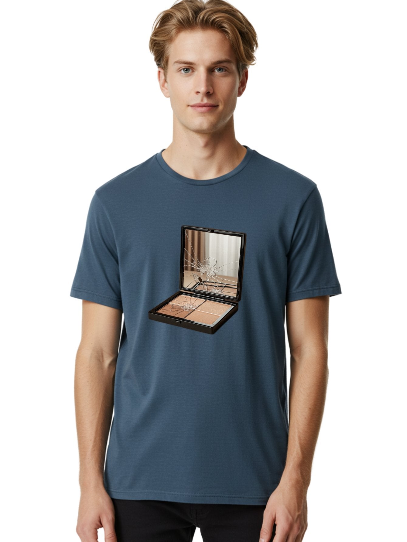 Shattered-Eyeshadow-Compact Men'S Graphic Tee, 100% Cotton, Comfortable Casual Summer Wear, Machine Washable, Vintage Camera, Old Camera, Antique Camera, Black Camera, Classic Photography, Photography Equipment, Nostalgic Device, Film Camera, Bal289 17
