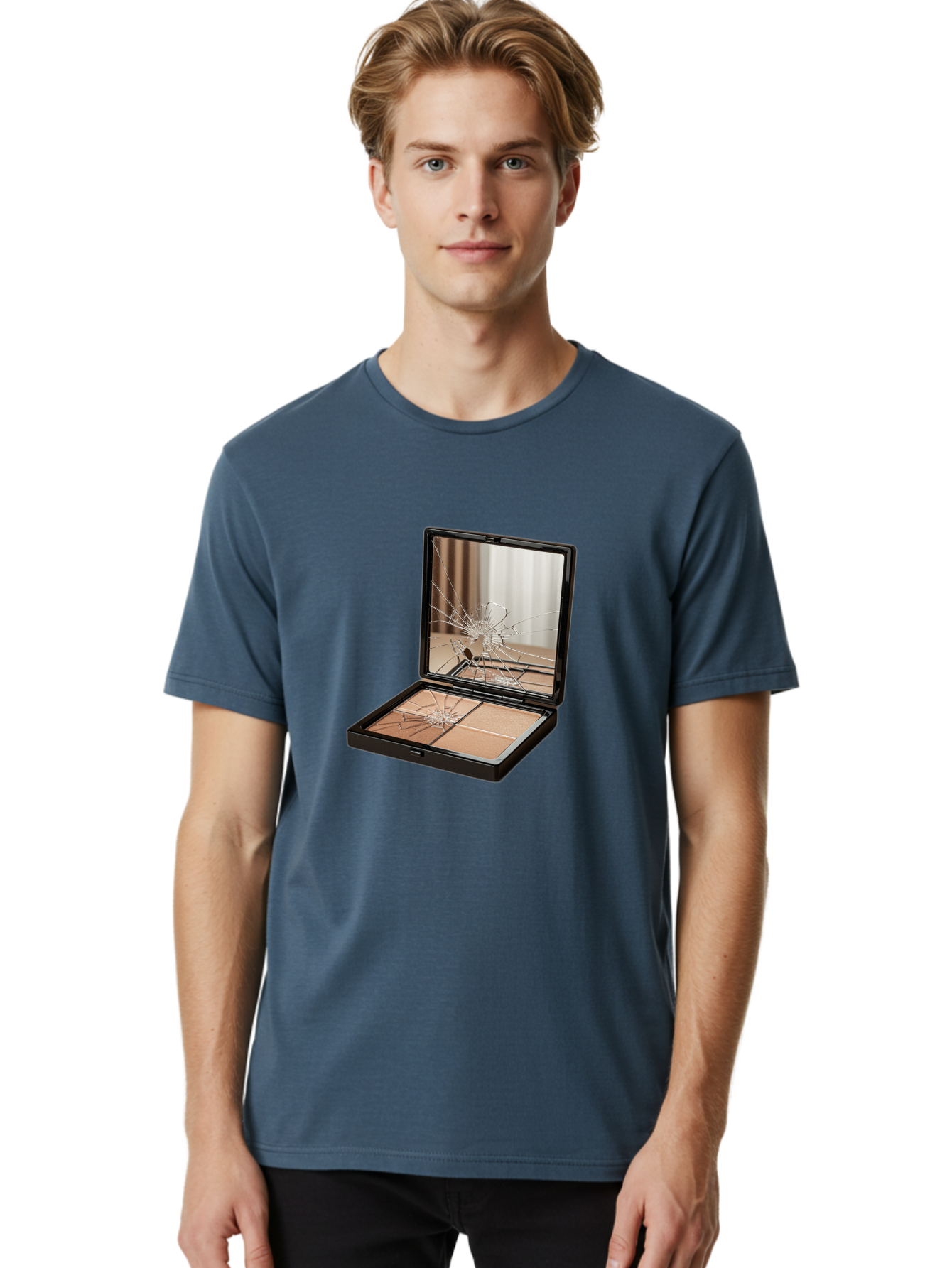 Shattered-Eyeshadow-Compact Men'S Graphic Tee, 100% Cotton, Comfortable Casual Summer Wear, Machine Washable, Vintage Camera, Old Camera, Antique Camera, Black Camera, Classic Photography, Photography Equipment, Nostalgic Device, Film Camera, Bal289 29