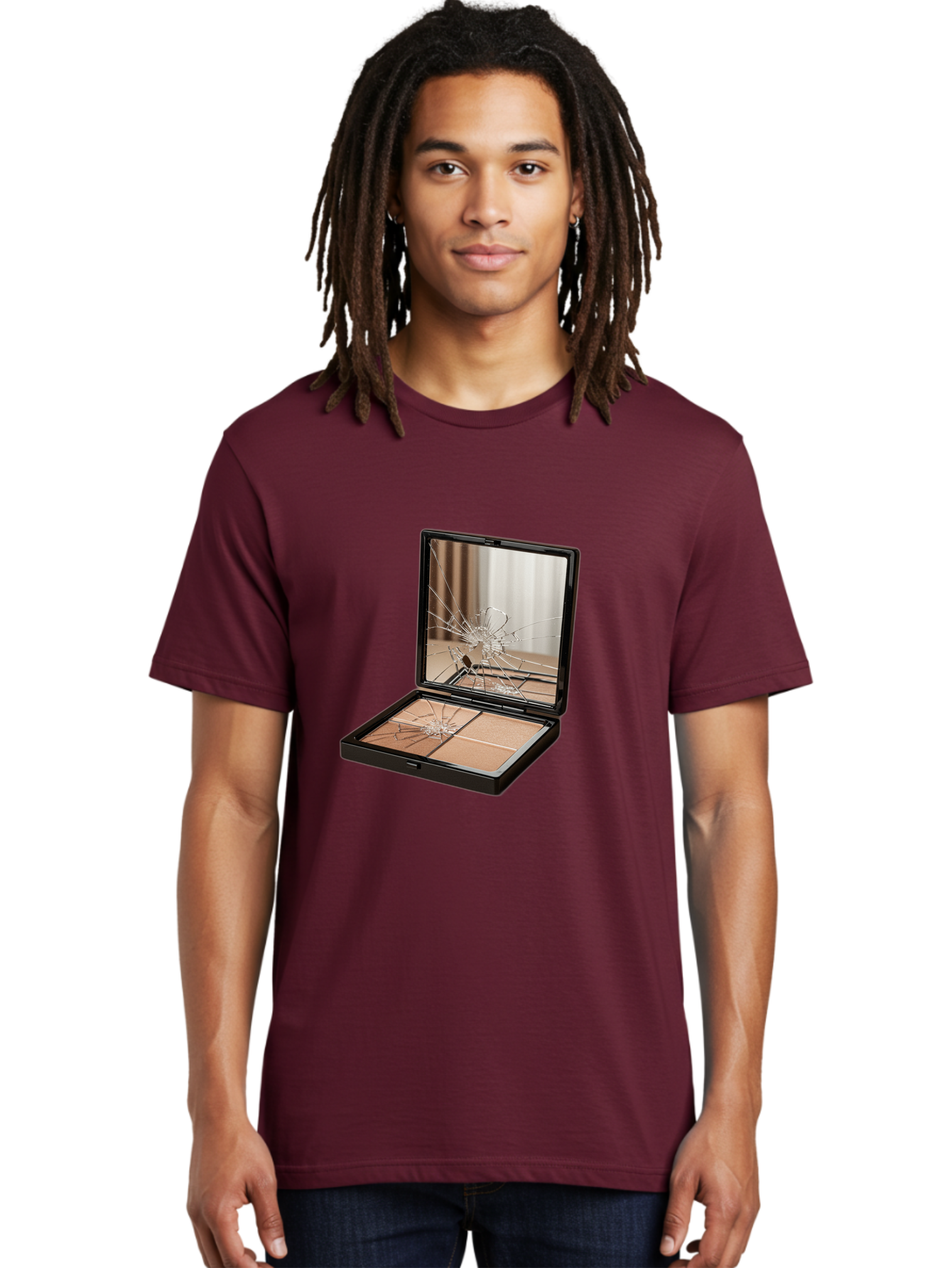 Shattered-Eyeshadow-Compact Men'S Graphic Tee, 100% Cotton, Comfortable Casual Summer Wear, Machine Washable, Vintage Camera, Old Camera, Antique Camera, Black Camera, Classic Photography, Photography Equipment, Nostalgic Device, Film Camera, Bal289 18