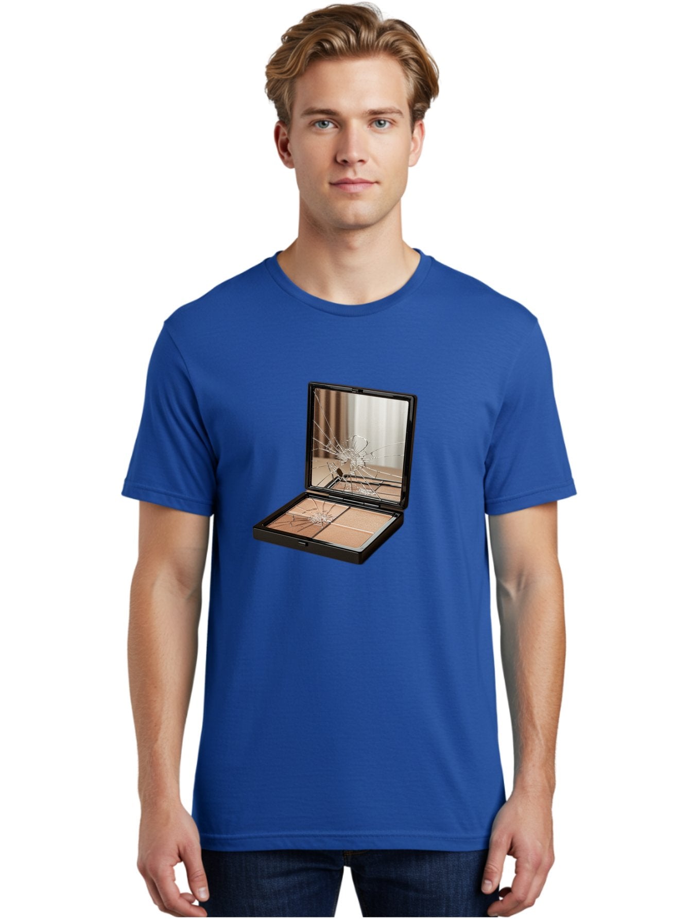 Shattered-Eyeshadow-Compact Men'S Graphic Tee, 100% Cotton, Comfortable Casual Summer Wear, Machine Washable, Vintage Camera, Old Camera, Antique Camera, Black Camera, Classic Photography, Photography Equipment, Nostalgic Device, Film Camera, Bal289 25