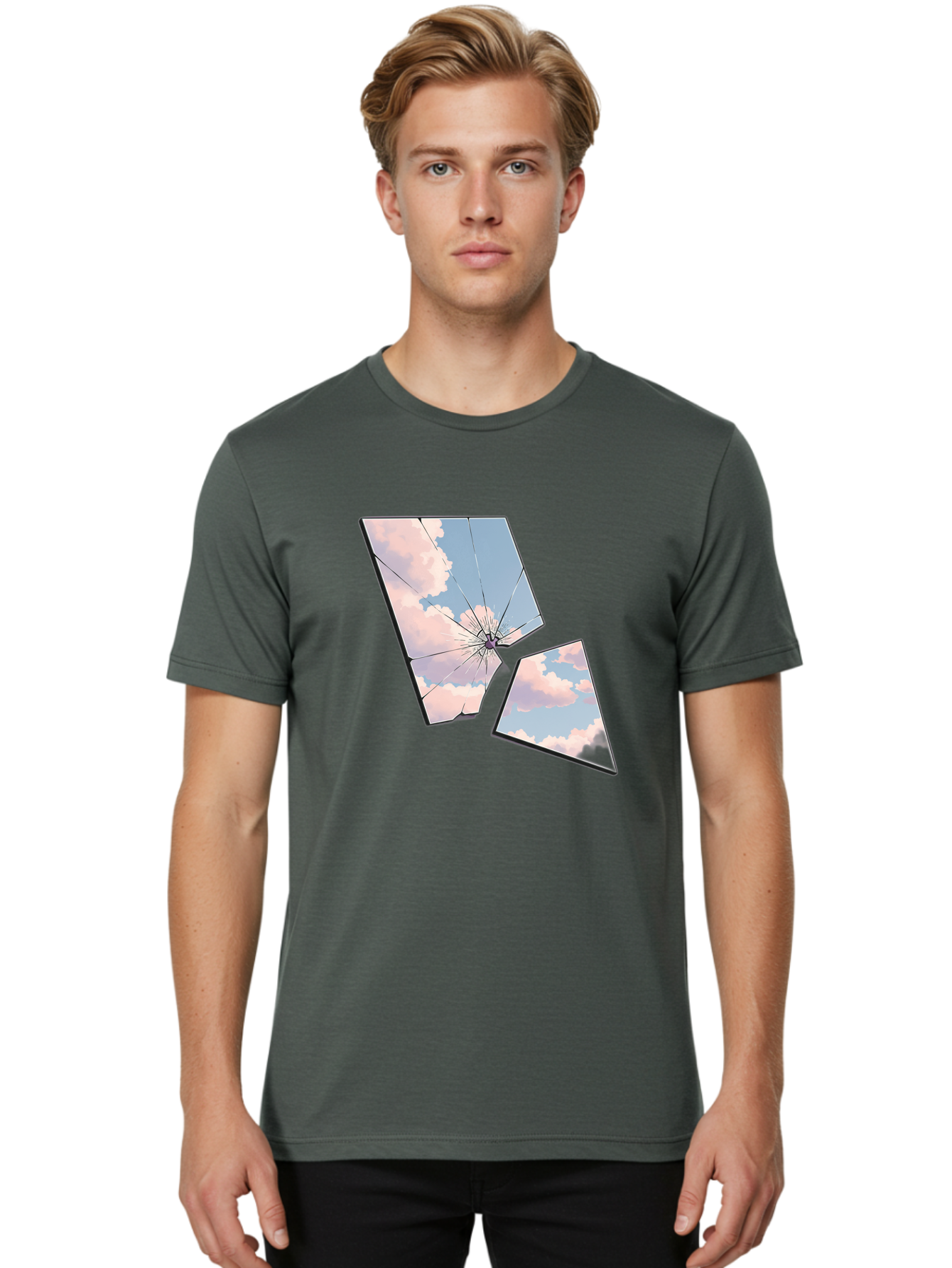 Shattered-Glass-1 Men'S Graphic Tee, 100% Cotton, Comfortable Casual Summer Wear, Machine Washable, Vintage Camera, Old Camera, Antique Camera, Black Camera, Classic Photography, Photography Equipment, Nostalgic Device, Film Camera, Camera Art Bal291 25
