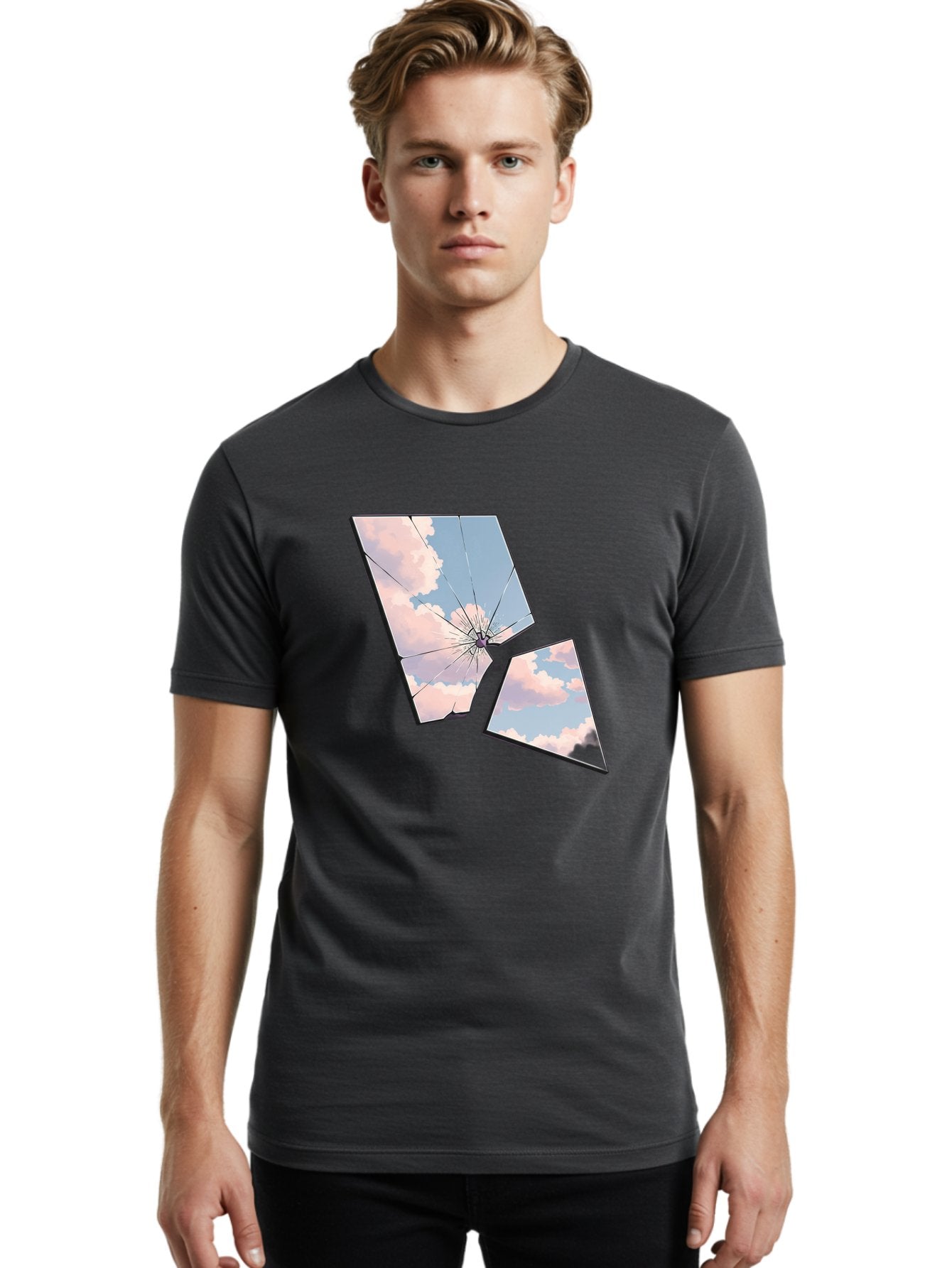 Shattered-Glass-1 Men'S Graphic Tee, 100% Cotton, Comfortable Casual Summer Wear, Machine Washable, Vintage Camera, Old Camera, Antique Camera, Black Camera, Classic Photography, Photography Equipment, Nostalgic Device, Film Camera, Camera Art Bal291 22