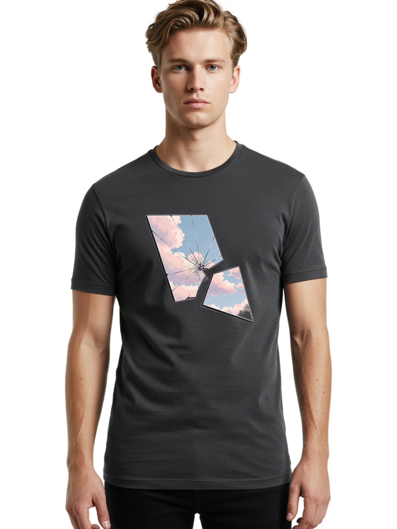 Shattered-Glass-1 Men'S Graphic Tee, 100% Cotton, Comfortable Casual Summer Wear, Machine Washable, Vintage Camera, Old Camera, Antique Camera, Black Camera, Classic Photography, Photography Equipment, Nostalgic Device, Film Camera, Camera Art Bal291 24
