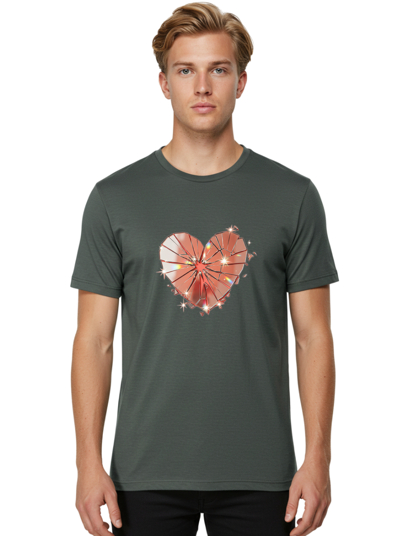 Shattered-Heart-1 Men'S Graphic Tee, 100% Cotton, Comfortable Casual Summer Wear, Machine Washable, Vintage Camera, Old Camera, Antique Camera, Black Camera, Classic Photography, Photography Equipment, Nostalgic Device, Film Camera, Camera Art Bal295 25