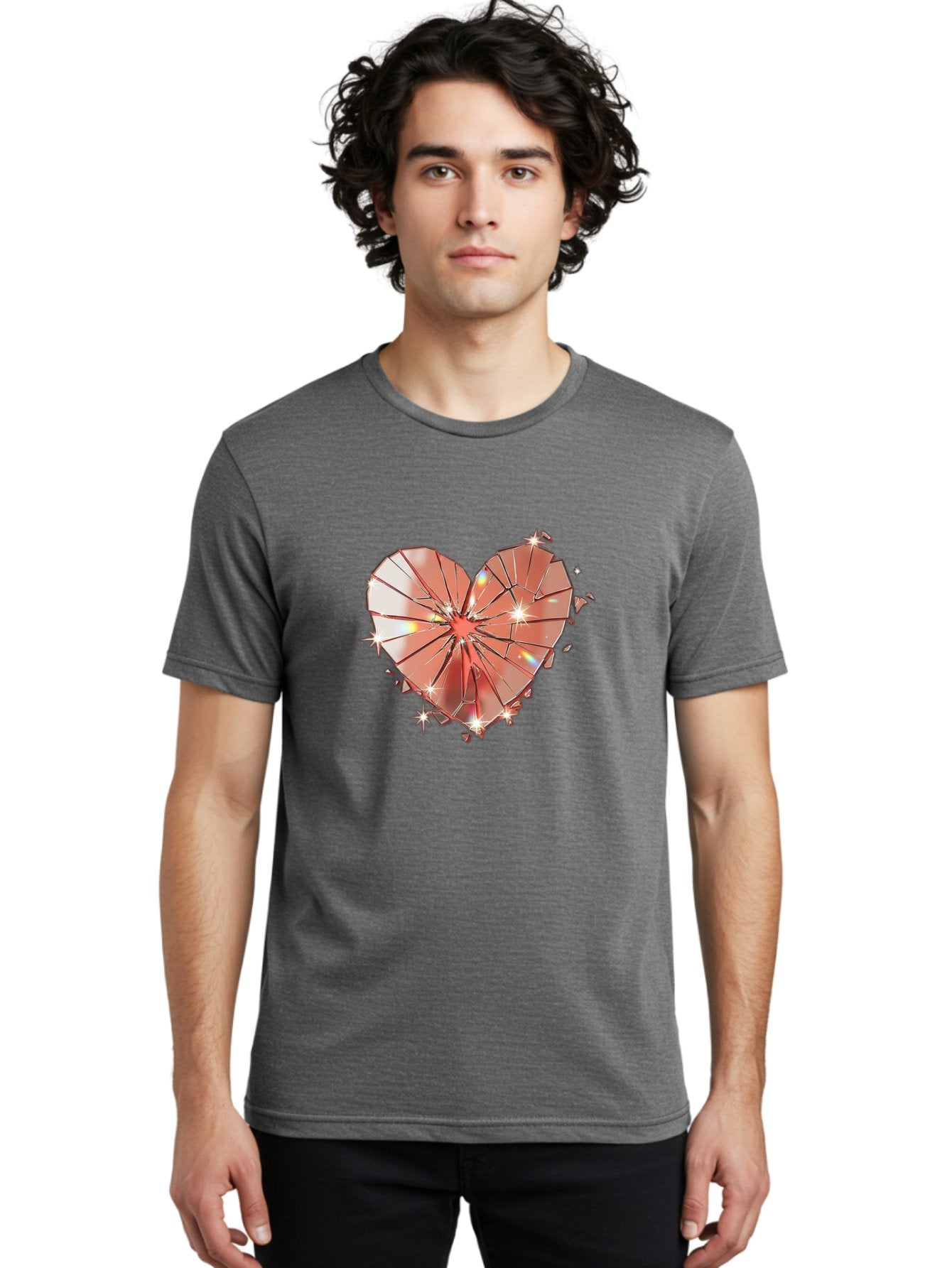 Shattered-Heart-1 Men'S Graphic Tee, 100% Cotton, Comfortable Casual Summer Wear, Machine Washable, Vintage Camera, Old Camera, Antique Camera, Black Camera, Classic Photography, Photography Equipment, Nostalgic Device, Film Camera, Camera Art Bal295 18