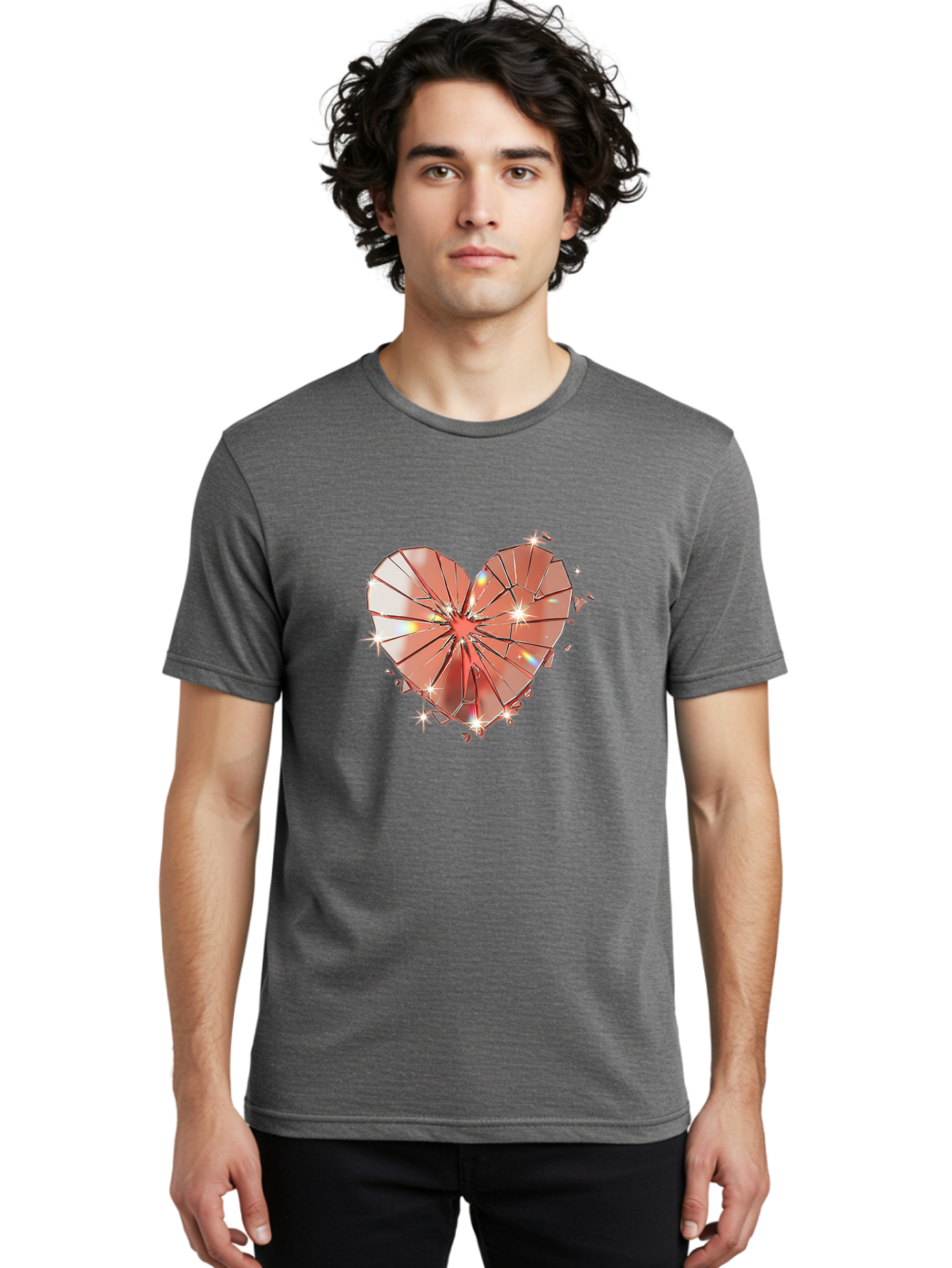 Shattered-Heart-1 Men'S Graphic Tee, 100% Cotton, Comfortable Casual Summer Wear, Machine Washable, Vintage Camera, Old Camera, Antique Camera, Black Camera, Classic Photography, Photography Equipment, Nostalgic Device, Film Camera, Camera Art Bal295 27
