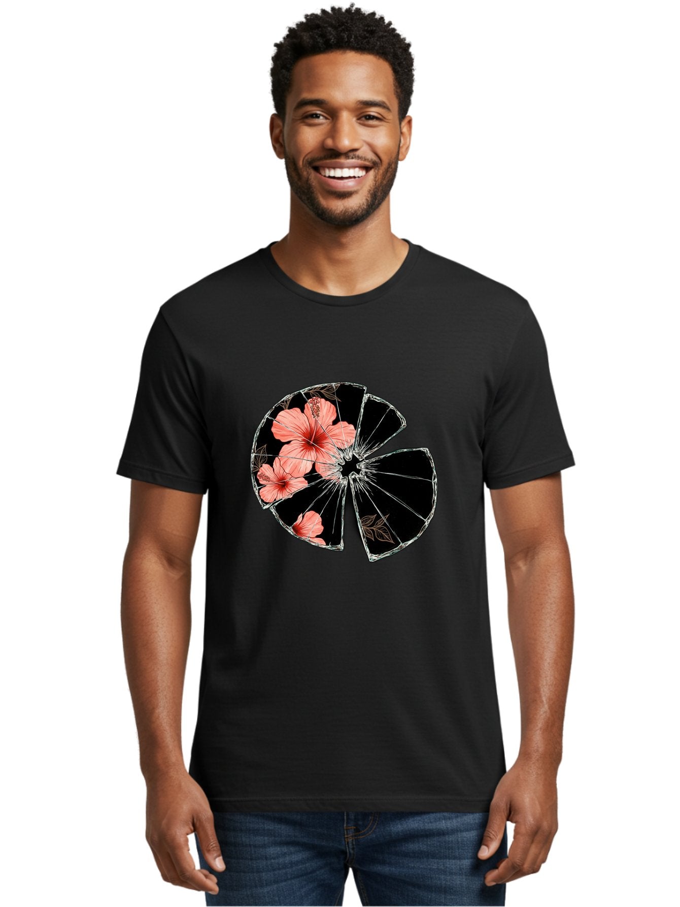 Shattered-Hibiscus Men'S Graphic Tee, 100% Cotton, Comfortable Casual Summer Wear, Machine Washable, Vintage Camera, Old Camera, Antique Camera, Black Camera, Classic Photography, Photography Equipment, Nostalgic Device, Film Camera, Bal297 23