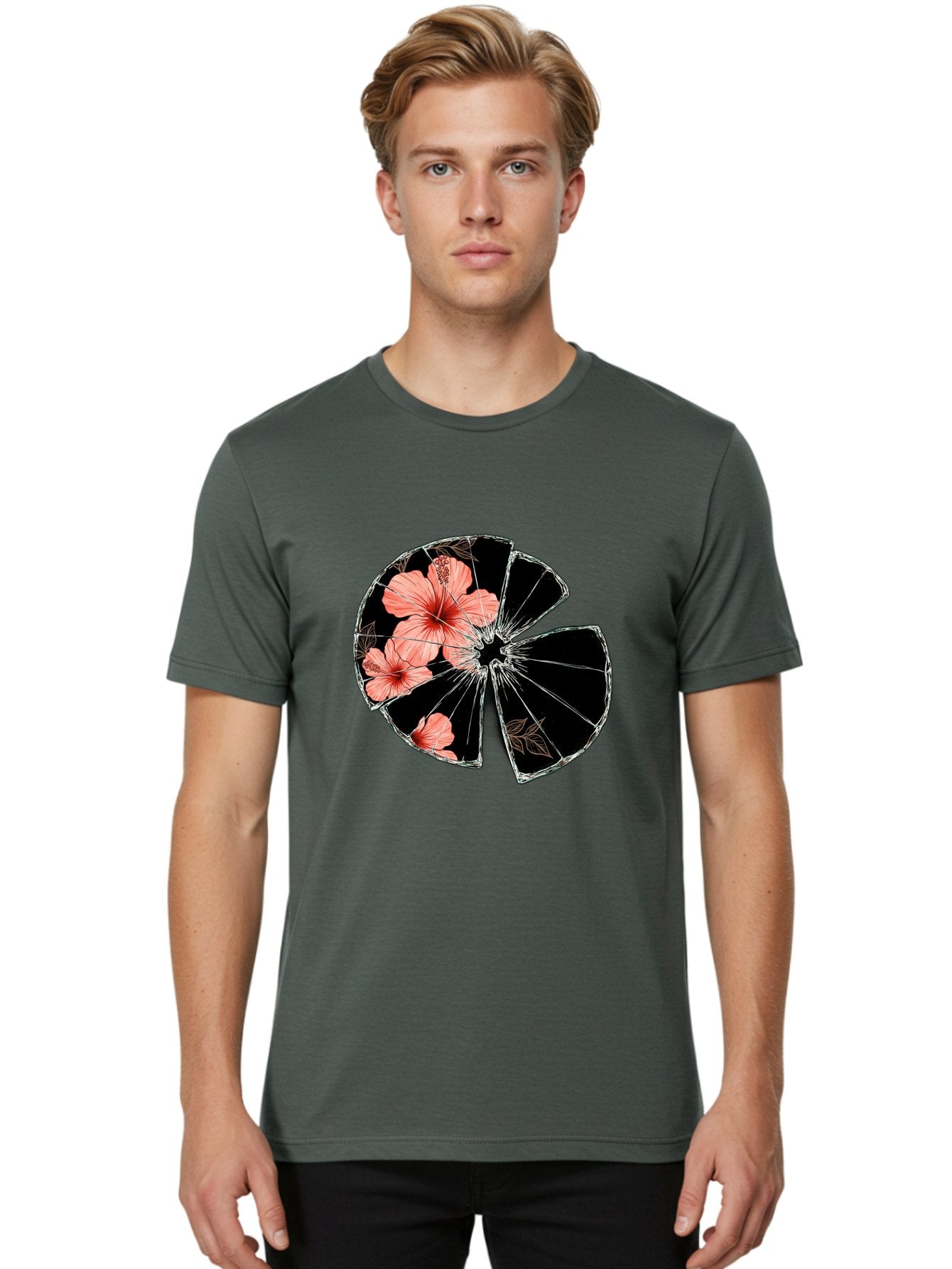 Shattered-Hibiscus Men'S Graphic Tee, 100% Cotton, Comfortable Casual Summer Wear, Machine Washable, Vintage Camera, Old Camera, Antique Camera, Black Camera, Classic Photography, Photography Equipment, Nostalgic Device, Film Camera, Bal297 27