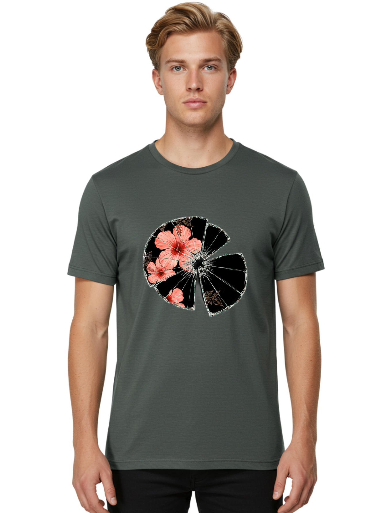 Shattered-Hibiscus Men'S Graphic Tee, 100% Cotton, Comfortable Casual Summer Wear, Machine Washable, Vintage Camera, Old Camera, Antique Camera, Black Camera, Classic Photography, Photography Equipment, Nostalgic Device, Film Camera, Bal297 19