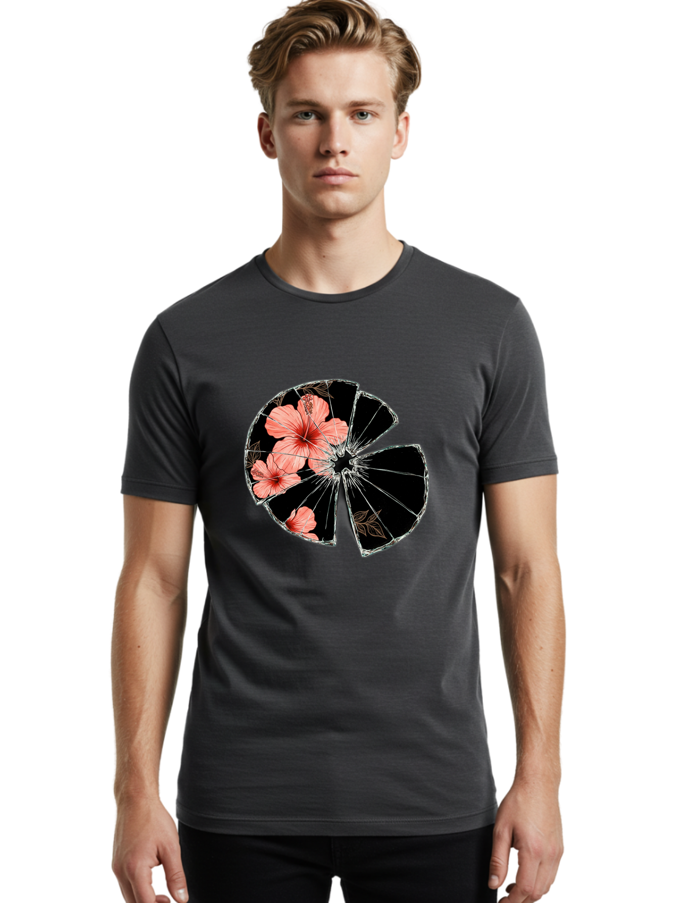 Shattered-Hibiscus Men'S Graphic Tee, 100% Cotton, Comfortable Casual Summer Wear, Machine Washable, Vintage Camera, Old Camera, Antique Camera, Black Camera, Classic Photography, Photography Equipment, Nostalgic Device, Film Camera, Bal297 16